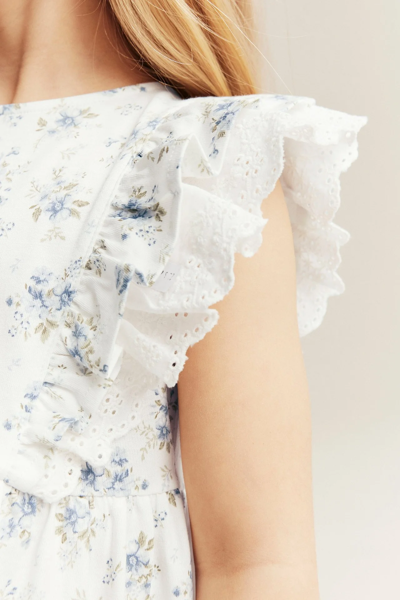Kids floral dress with frill - Image 6