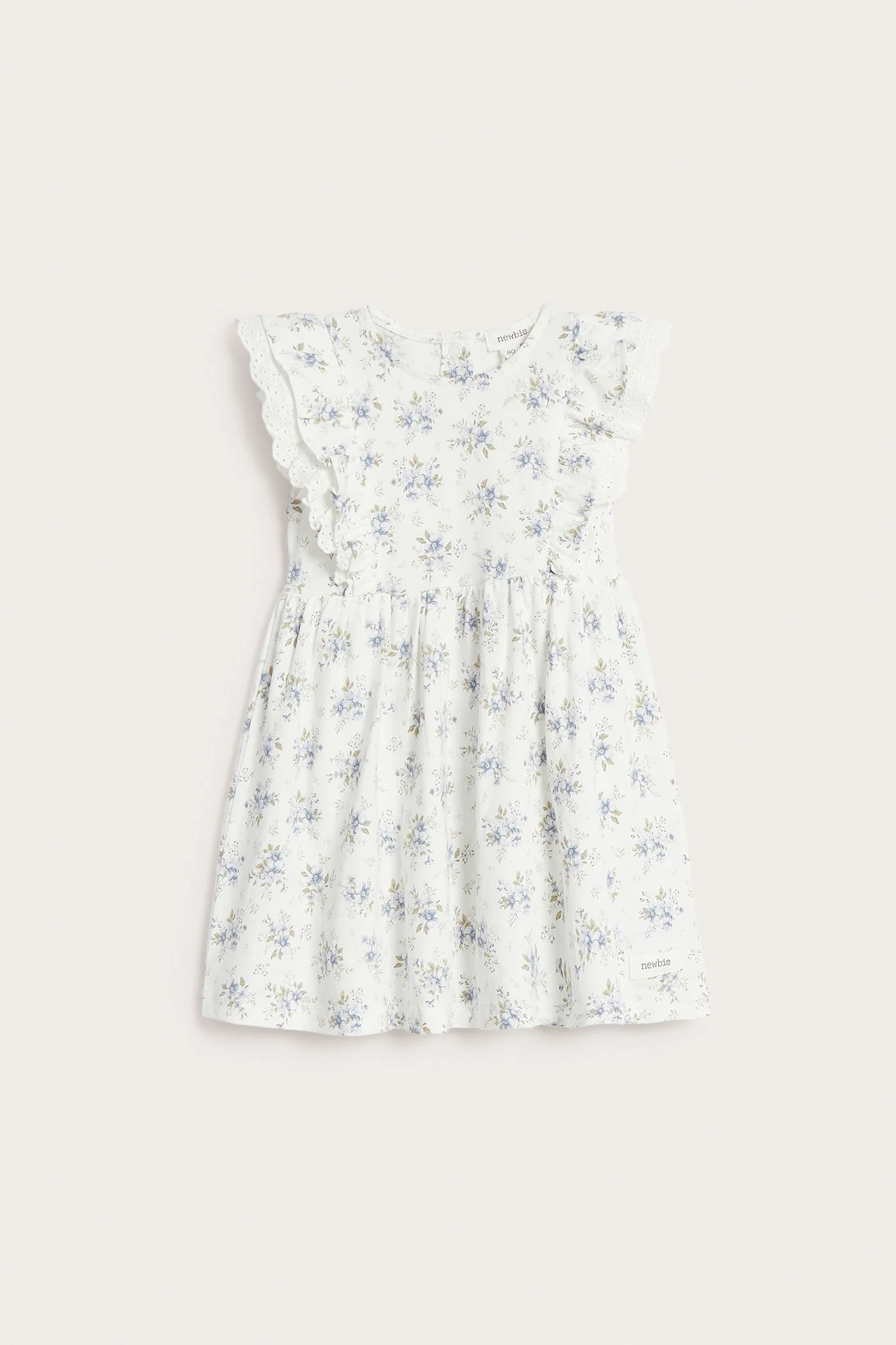 Baby white floral dress with lace - Image 2
