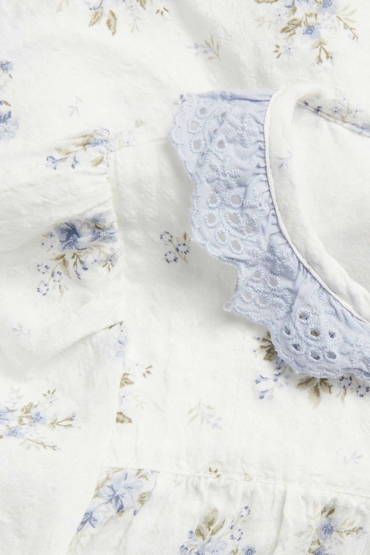 Kids white floral short sleeve blouse - Image 2