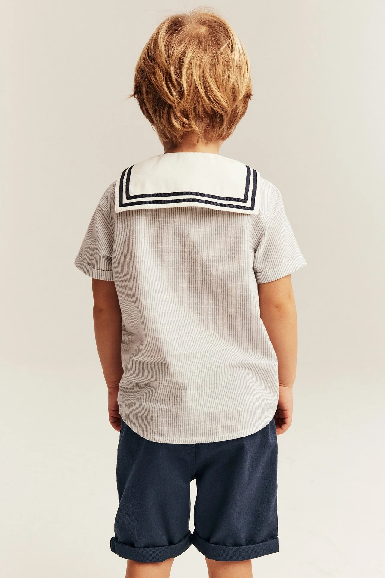 Kids blue shorts with pockets - Image 3