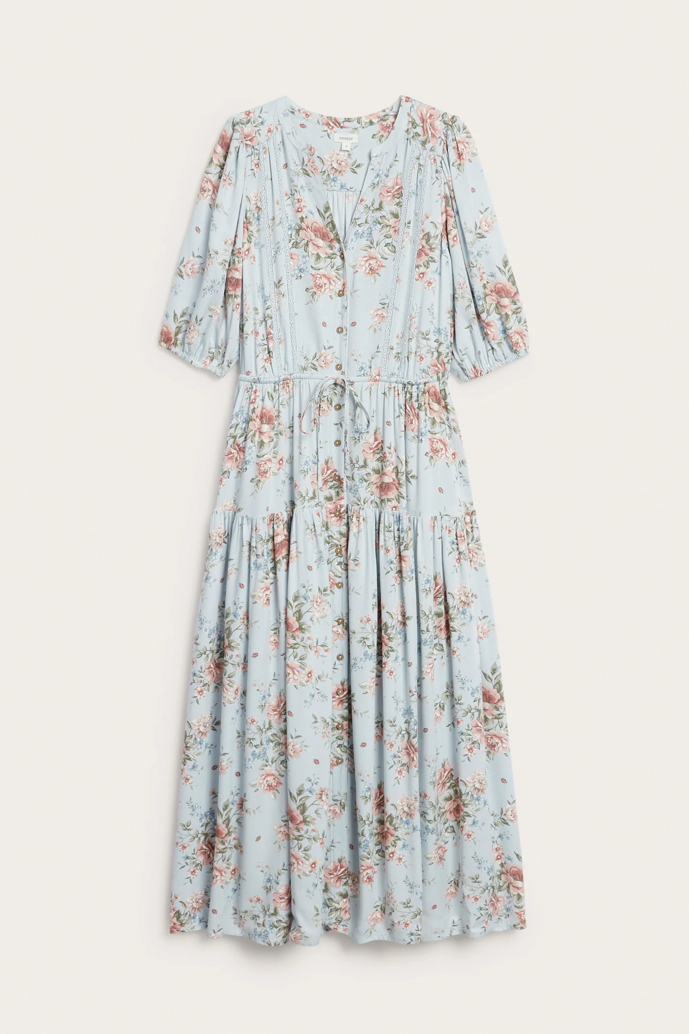 Women's blue floral viscose dress