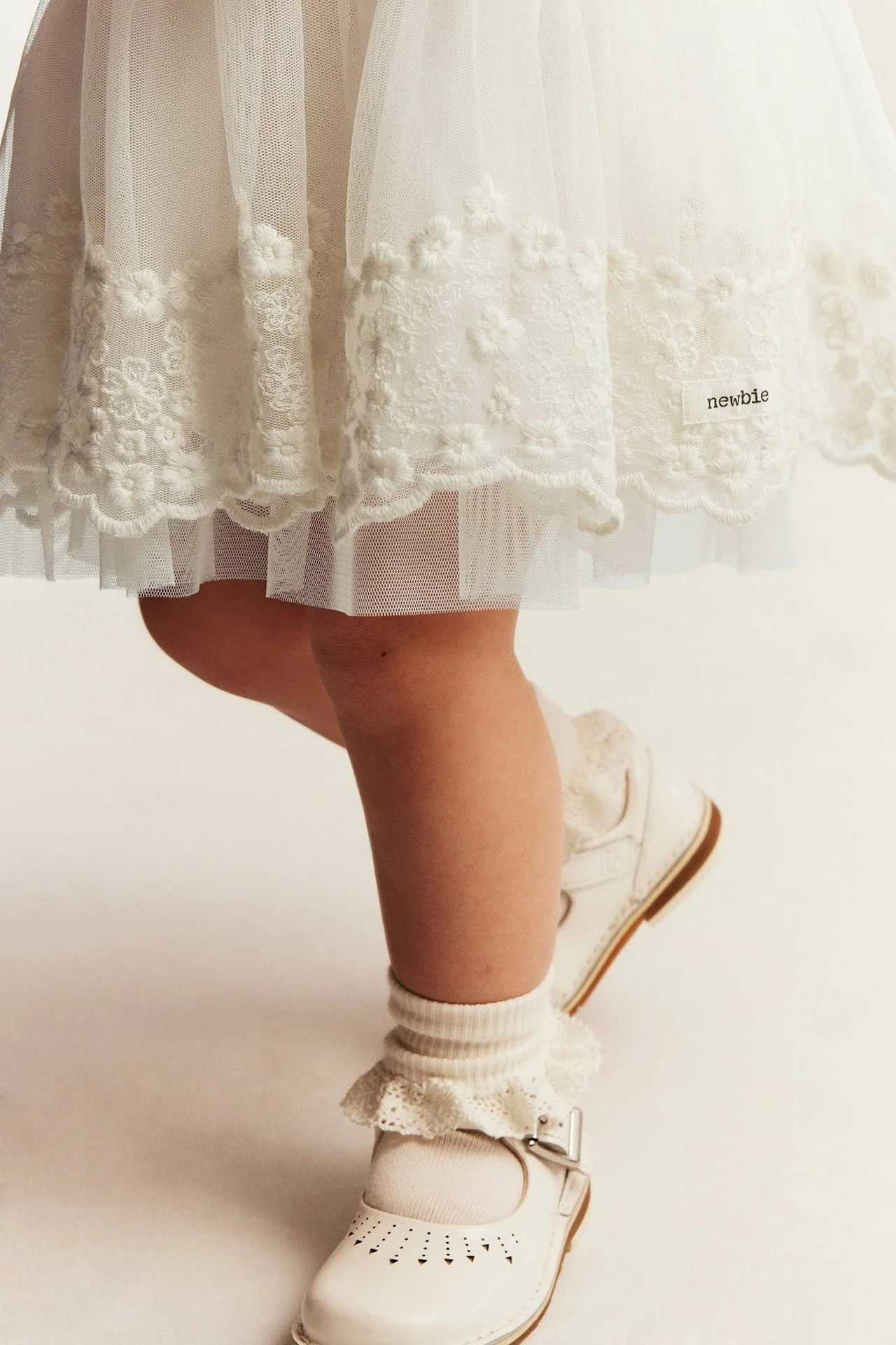 Baby & Kids white mesh dress with embroidery - Image 6