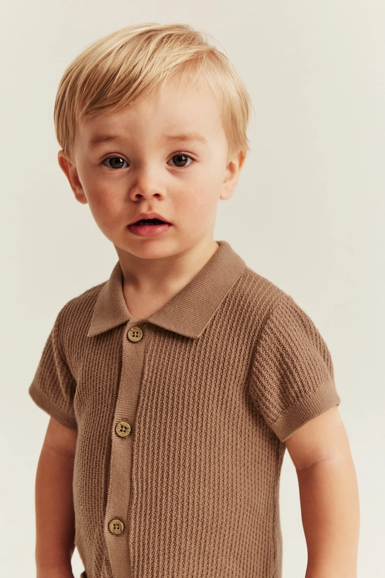 Baby brown fine-knit romper - Image 5