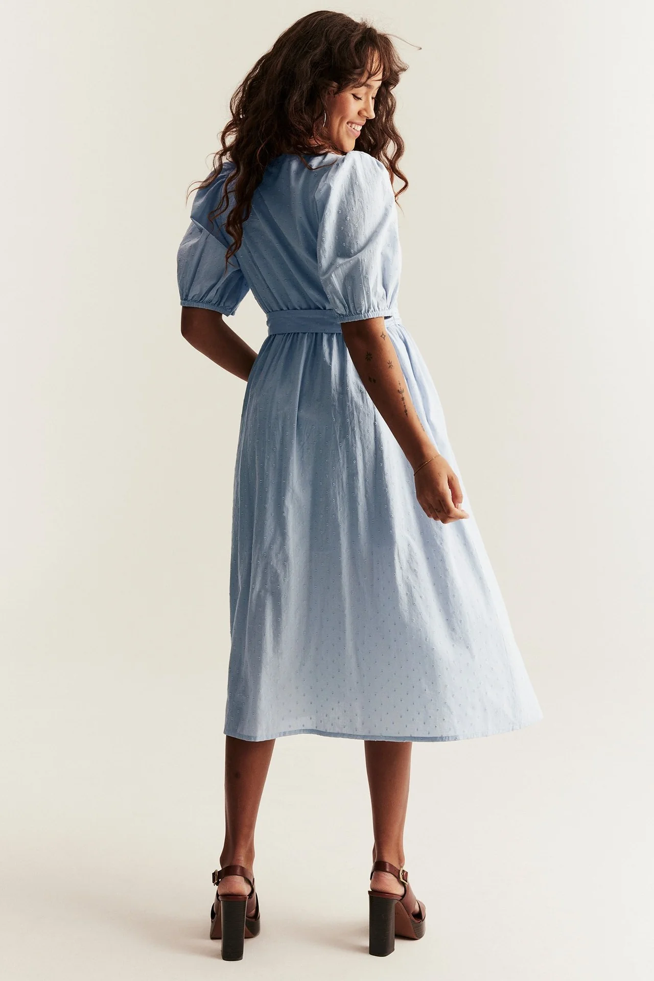 Women's blue embroidered dress - Image 3