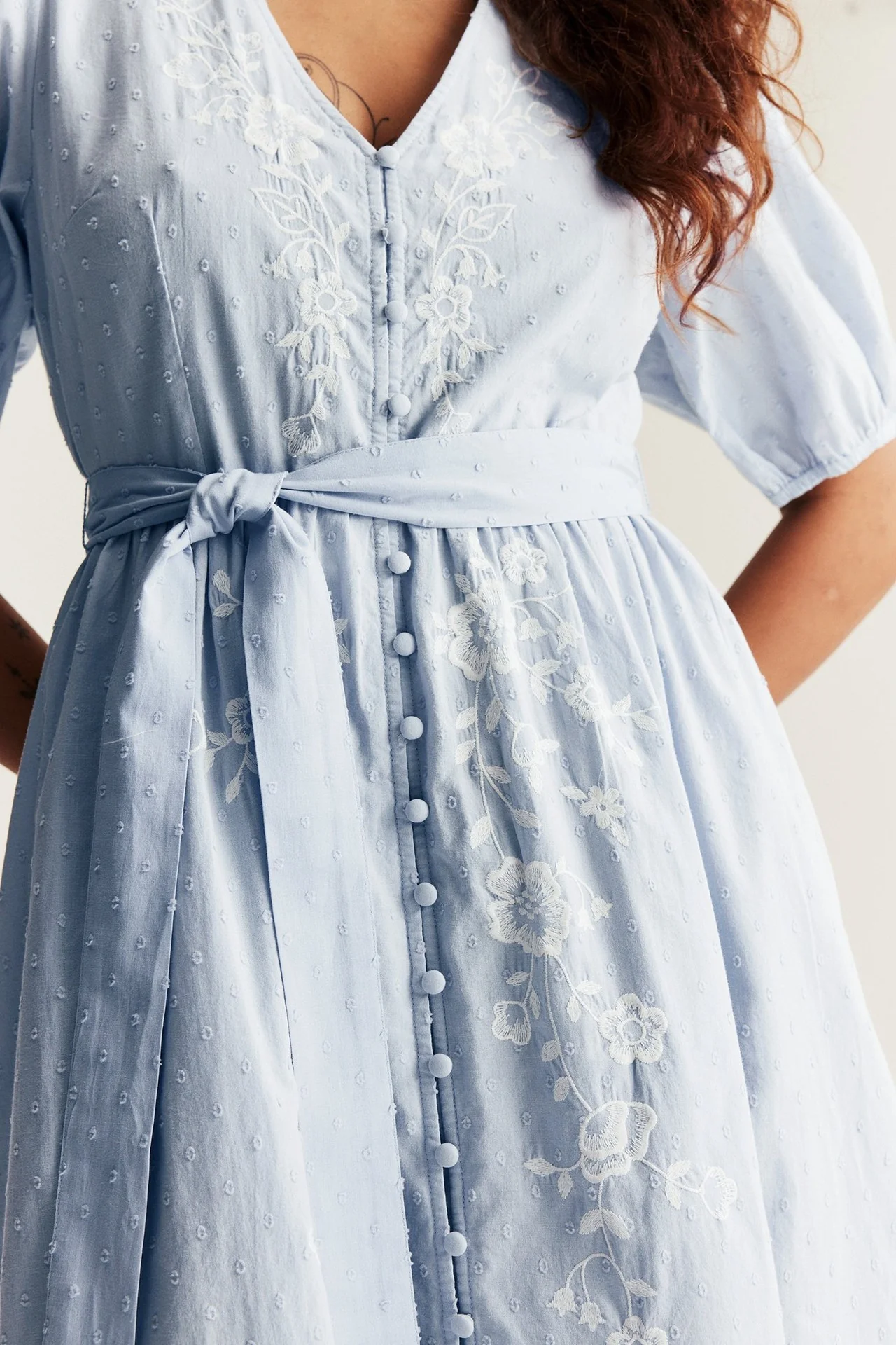 Women's blue embroidered dress - Image 5