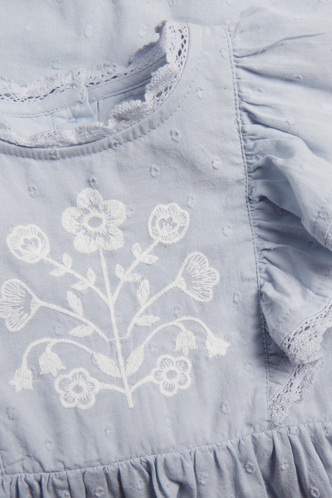 Baby blue dress with floral embroidery - Image 2