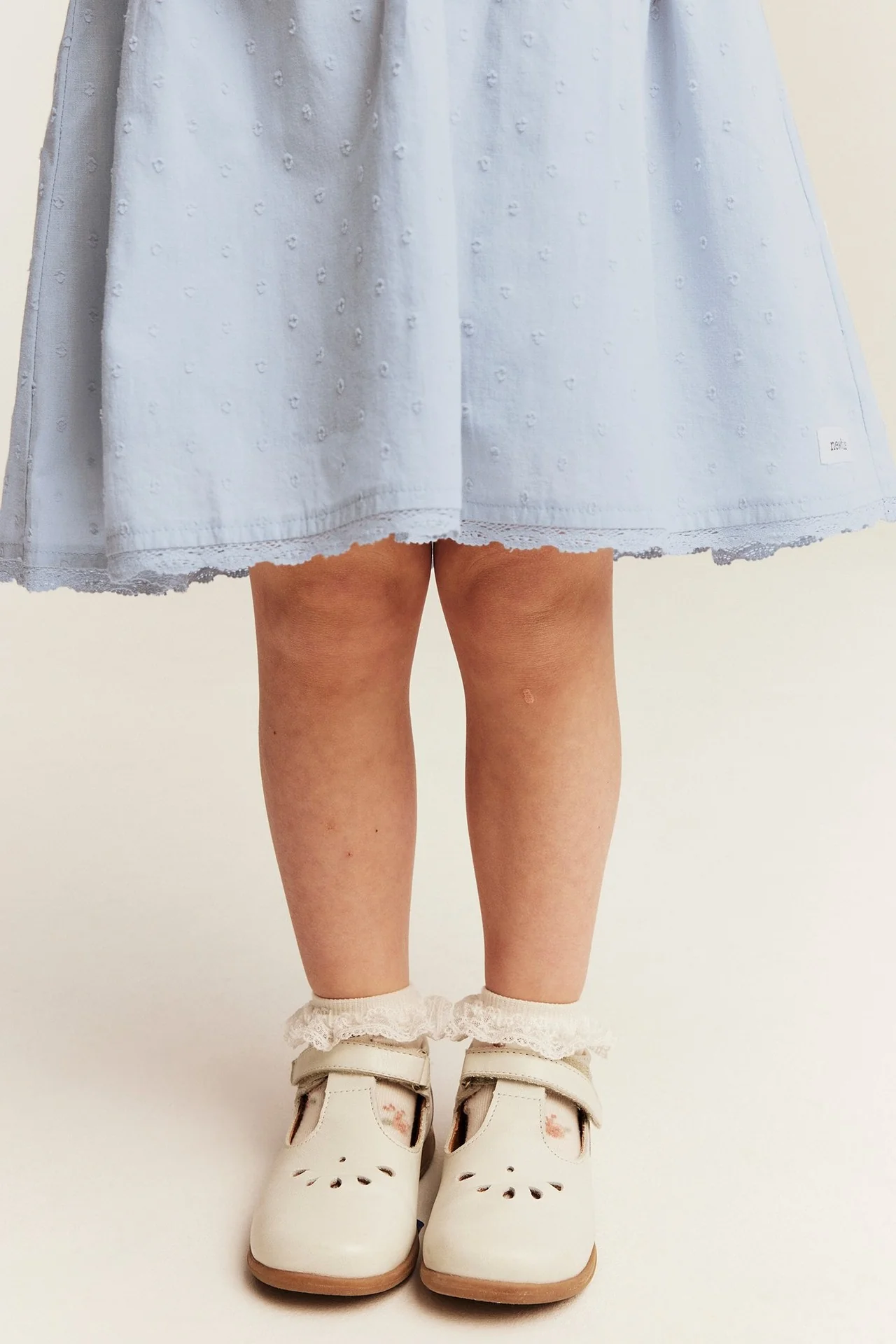 Kids blue short-sleeve frilled dress - Image 7
