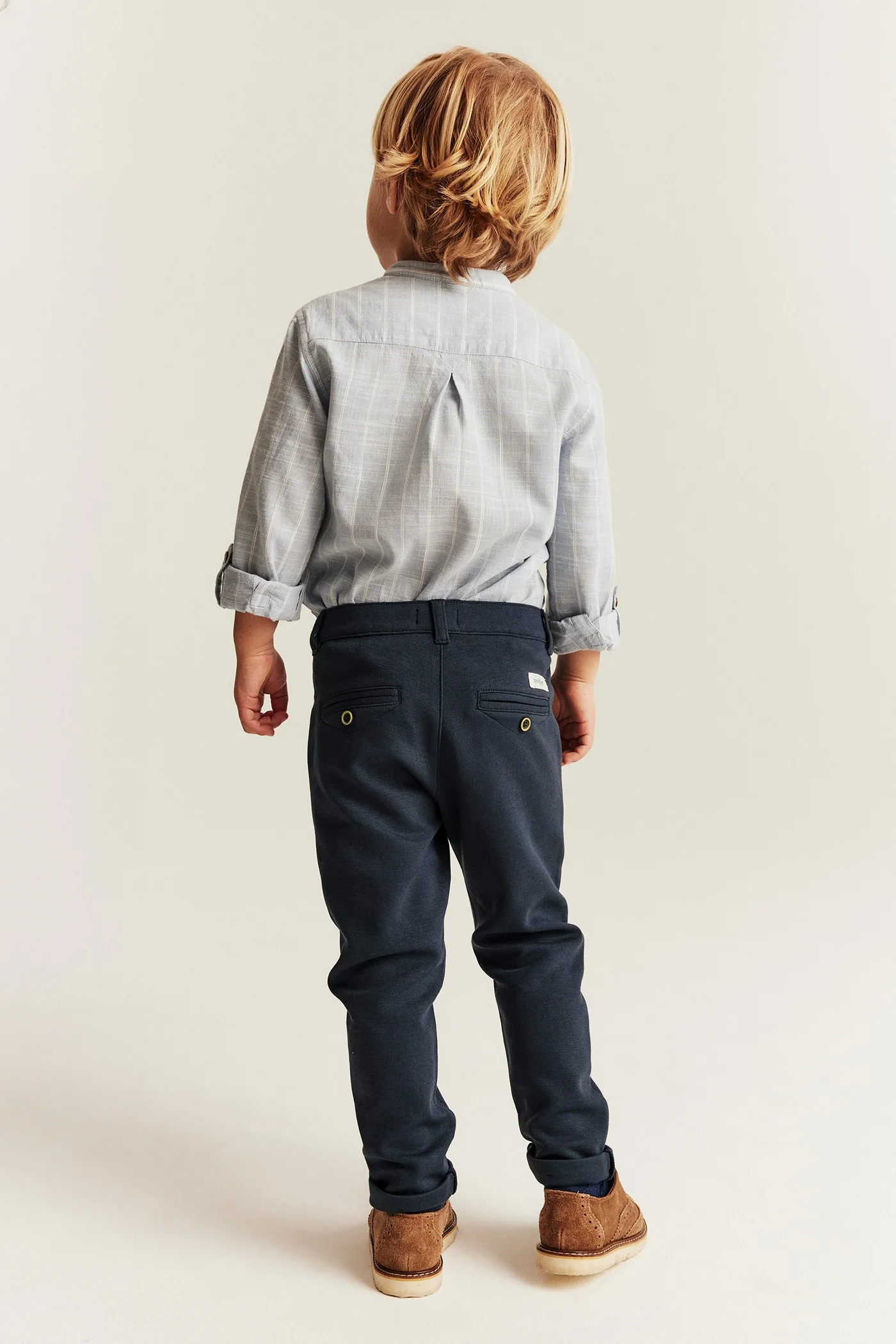 Kids blue trousers with button fastening - Image 8