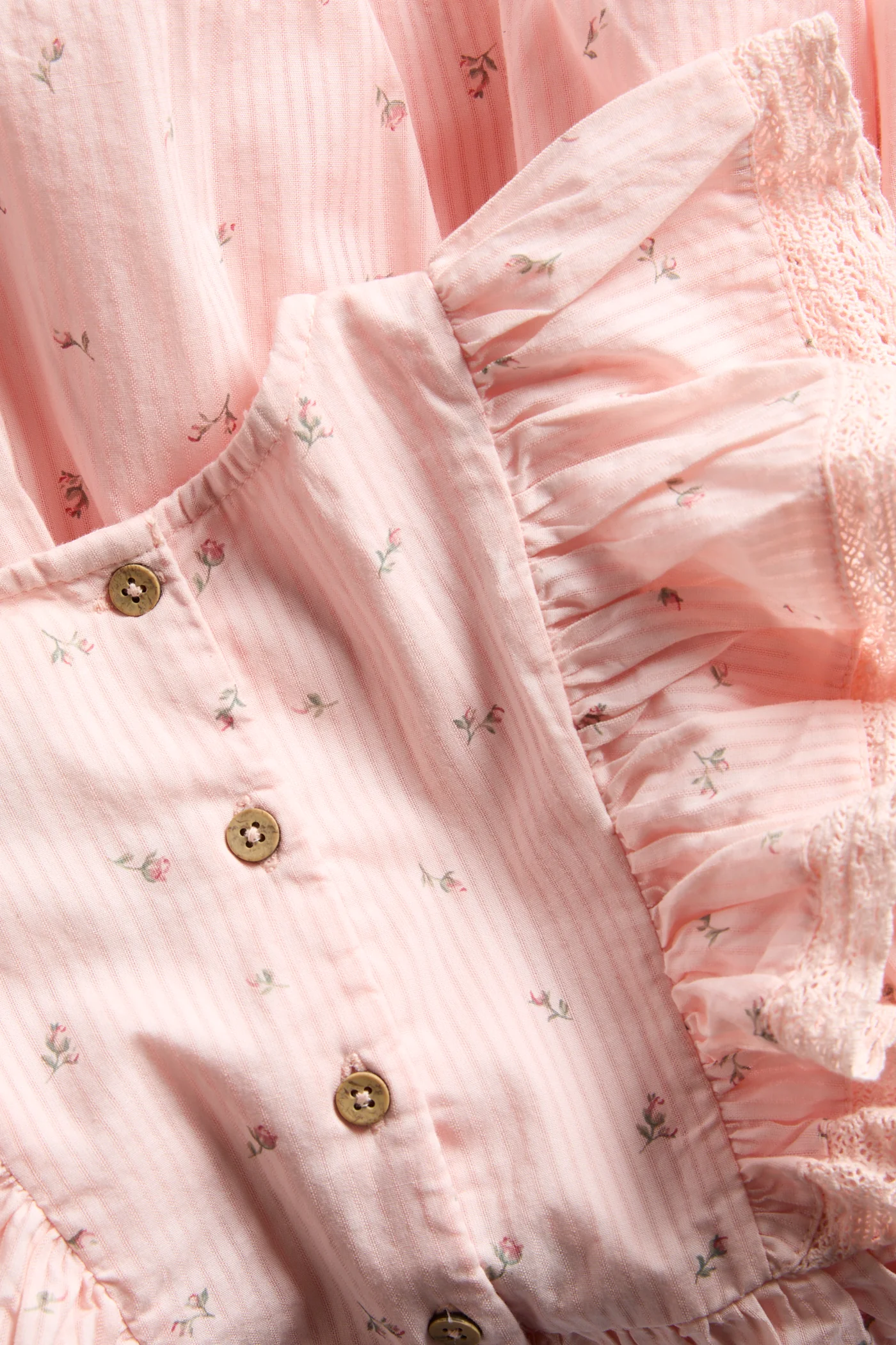 Baby pink floral dress with frill - Image 5