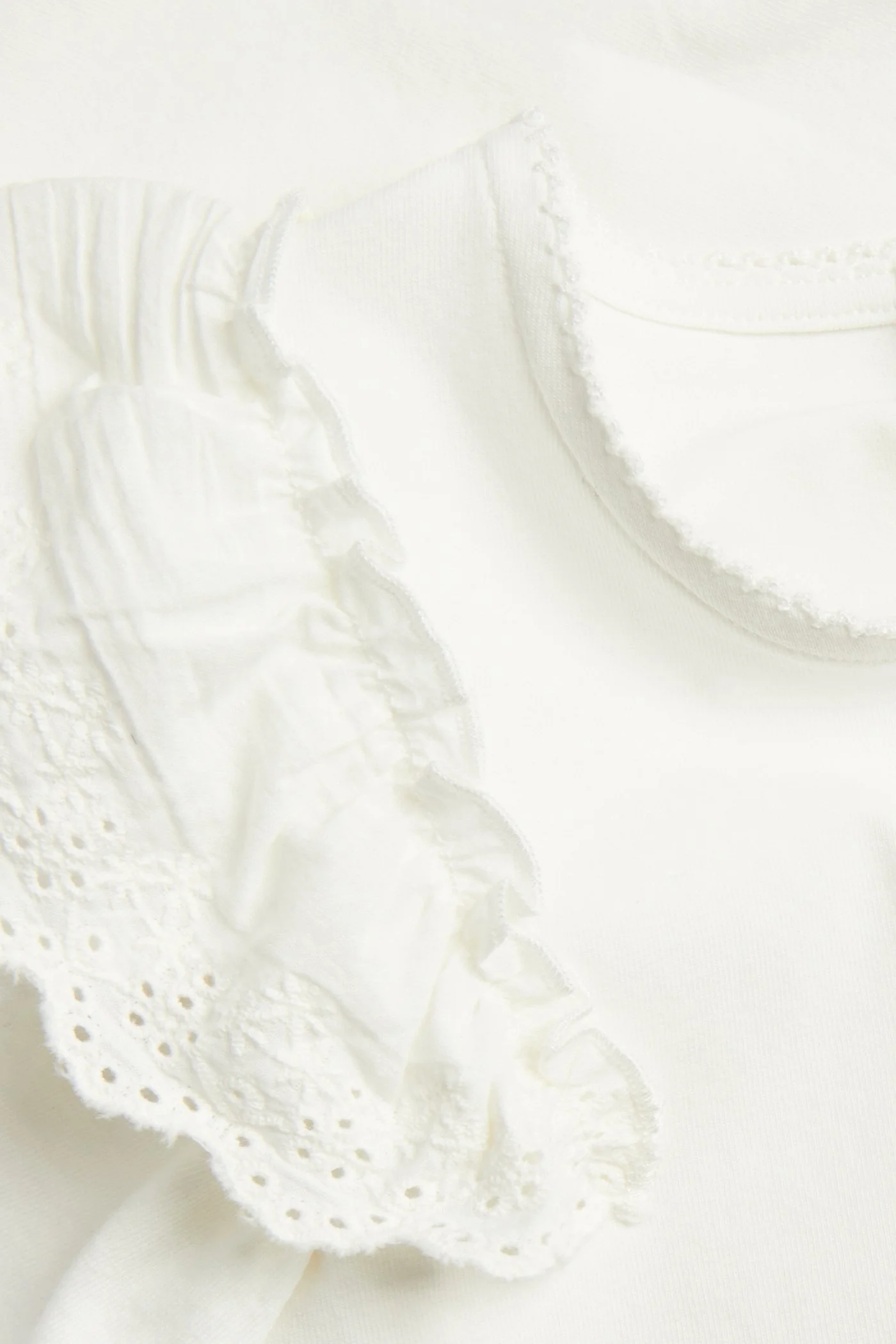 Kids white top with lace ruffle - Image 2