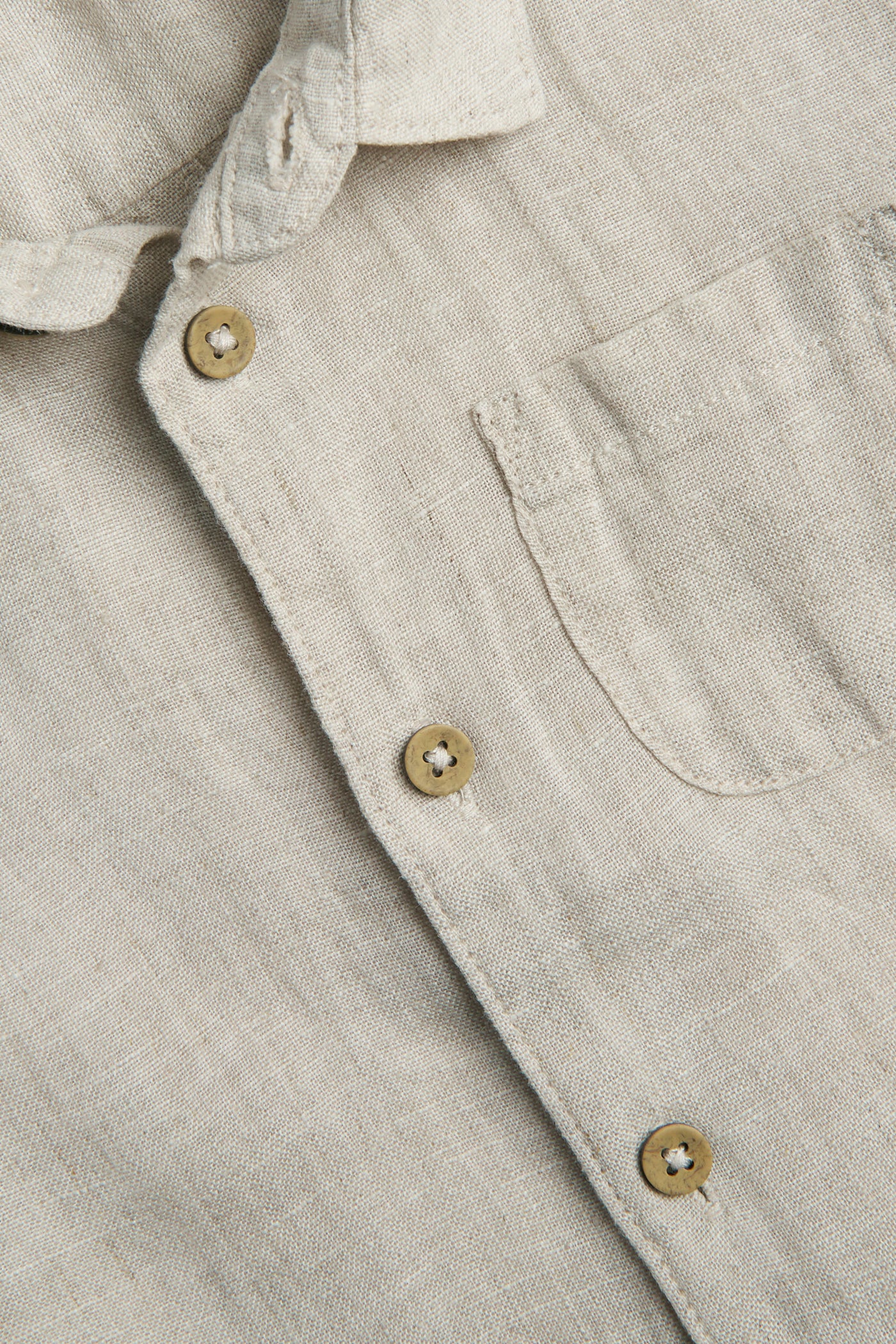 Baby beige linen shirt with collar - Image 5