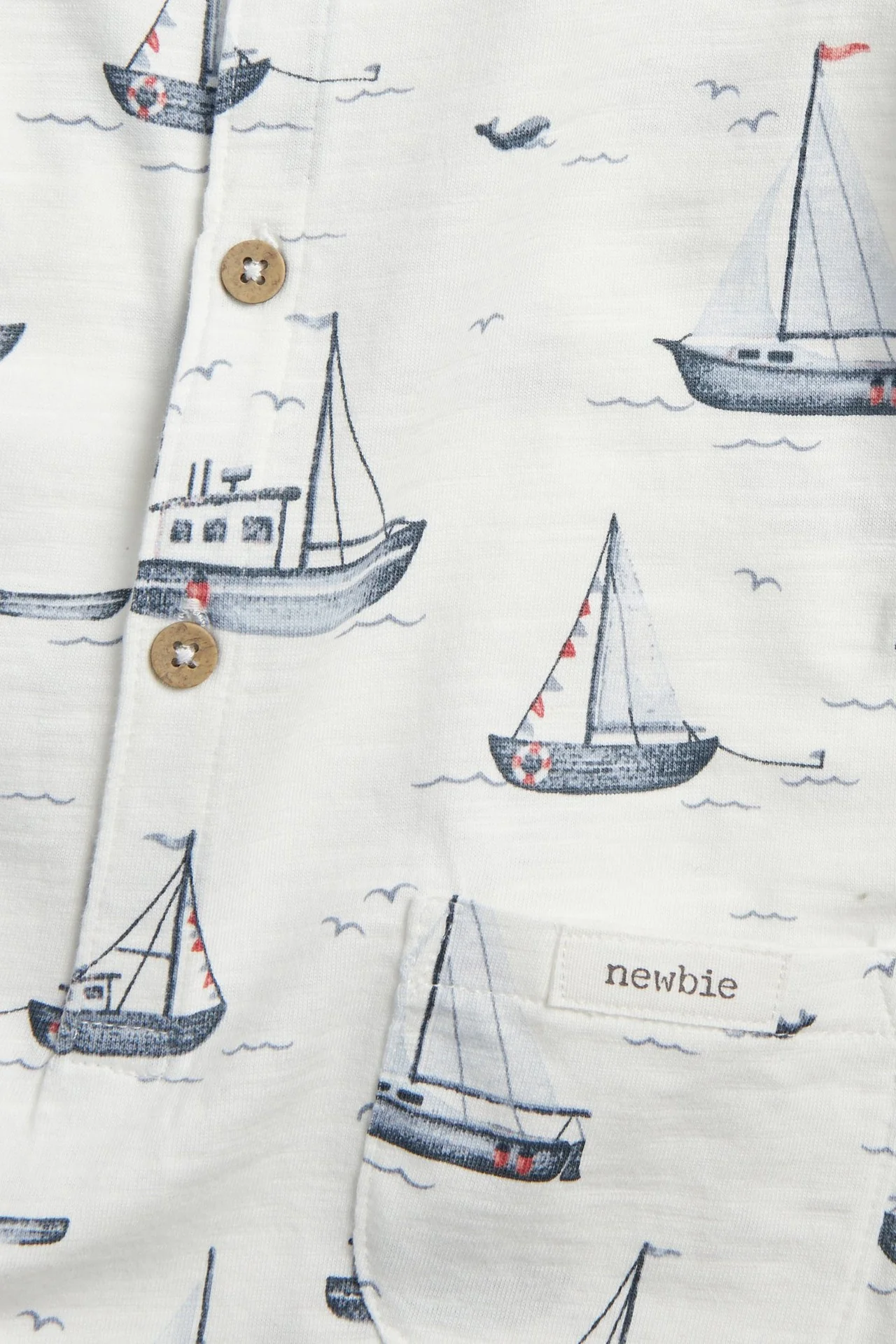 Baby sailing-themed romper in slub tricot - Image 5