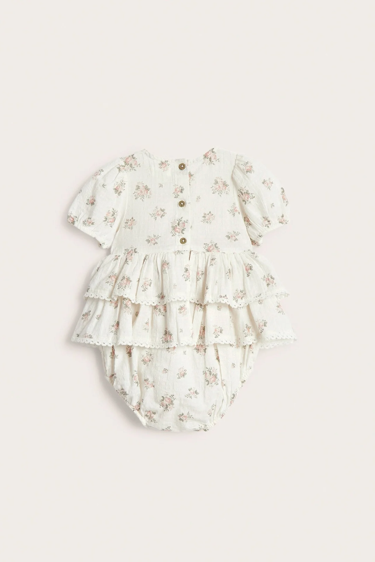 Baby floral romper with frill - Image 6