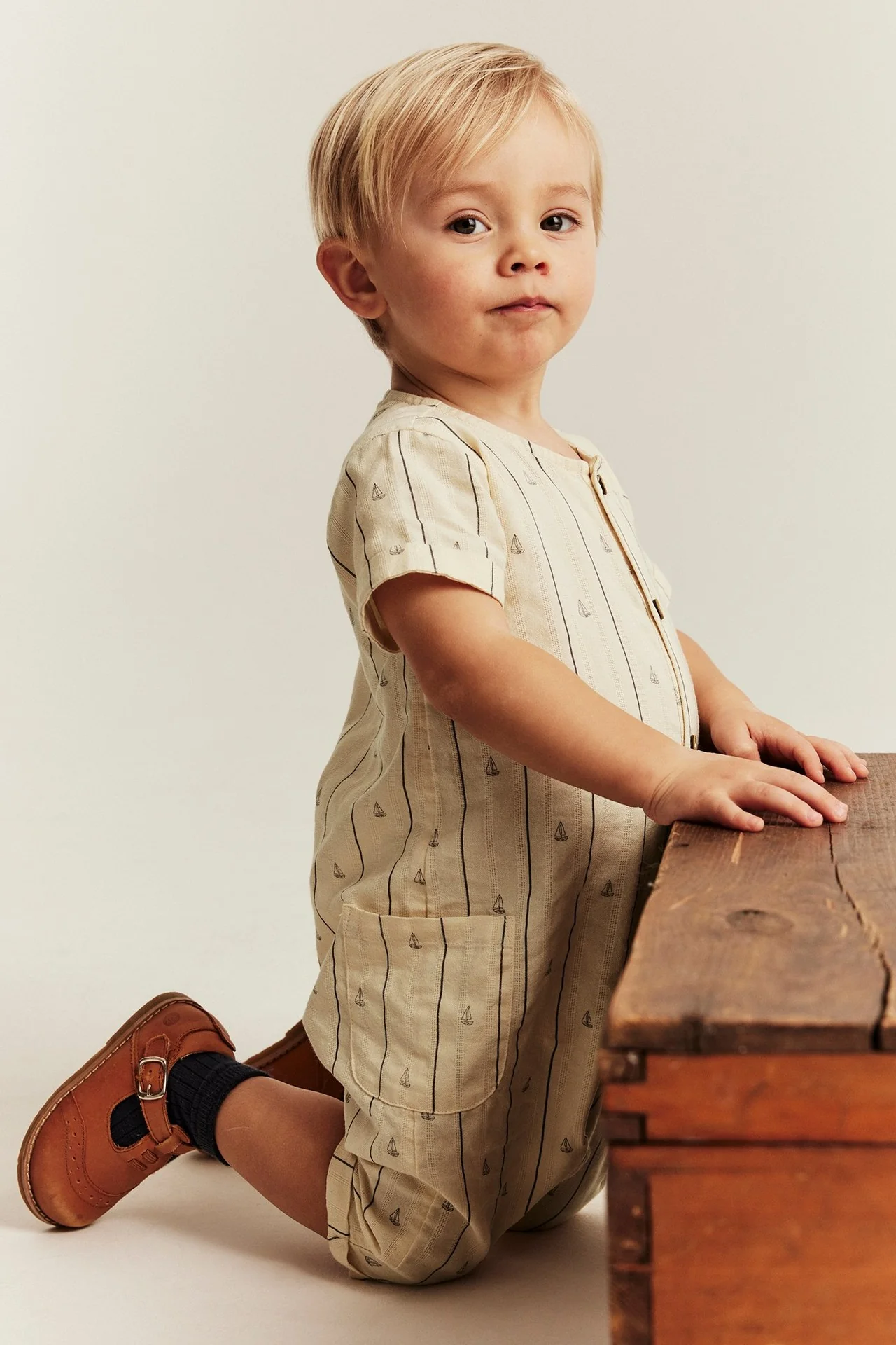 Baby short-sleeved jumpsuit with sailboats - Image 3