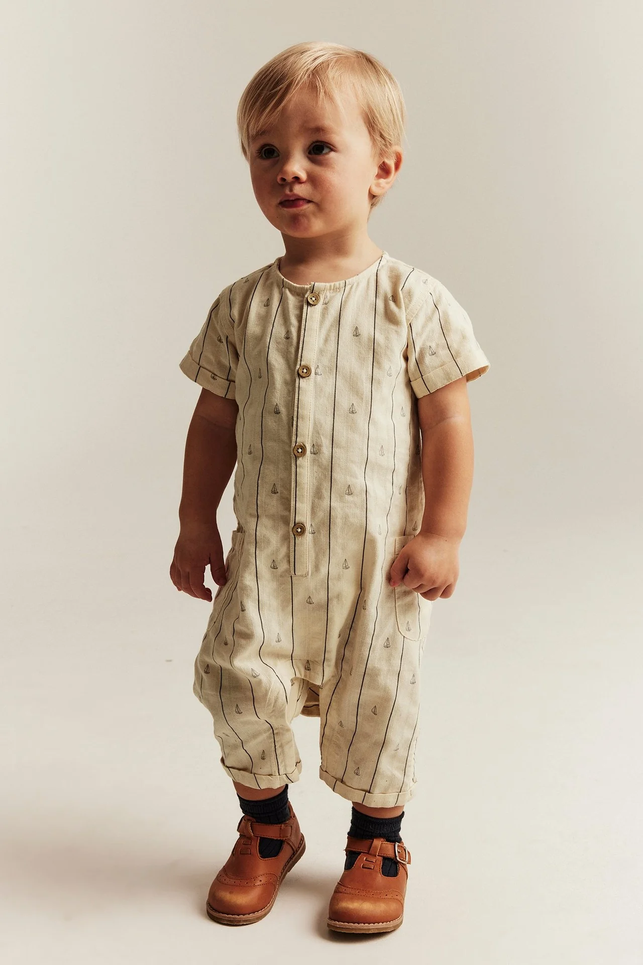 Baby short-sleeved jumpsuit with sailboats - Image 5