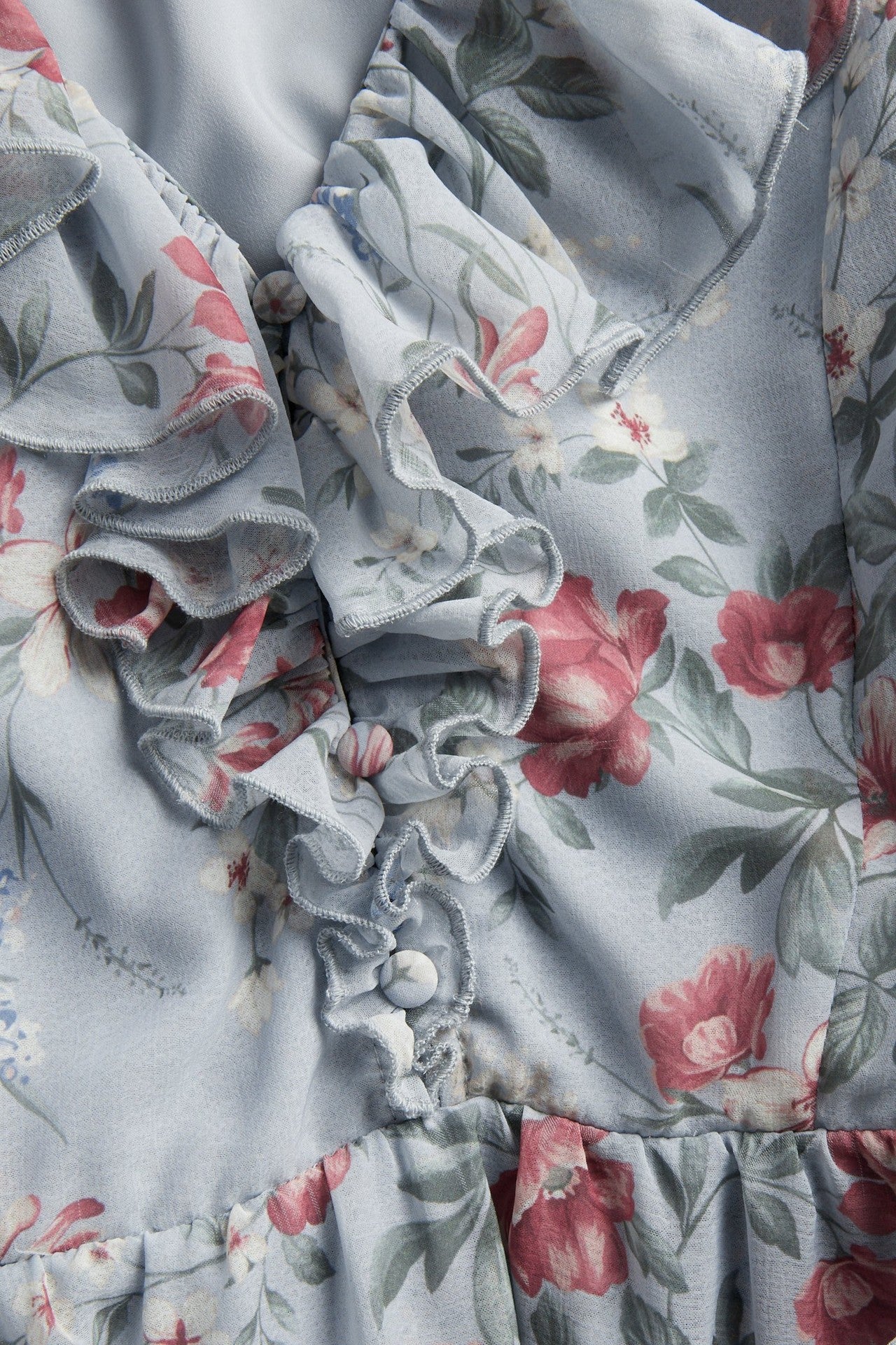 Women's blue floral chiffon dress - Image 2