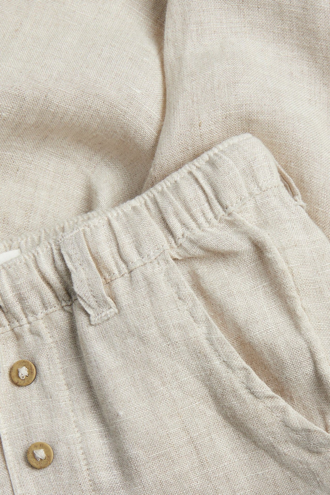 Baby beige linen drawstring trousers - Image 5