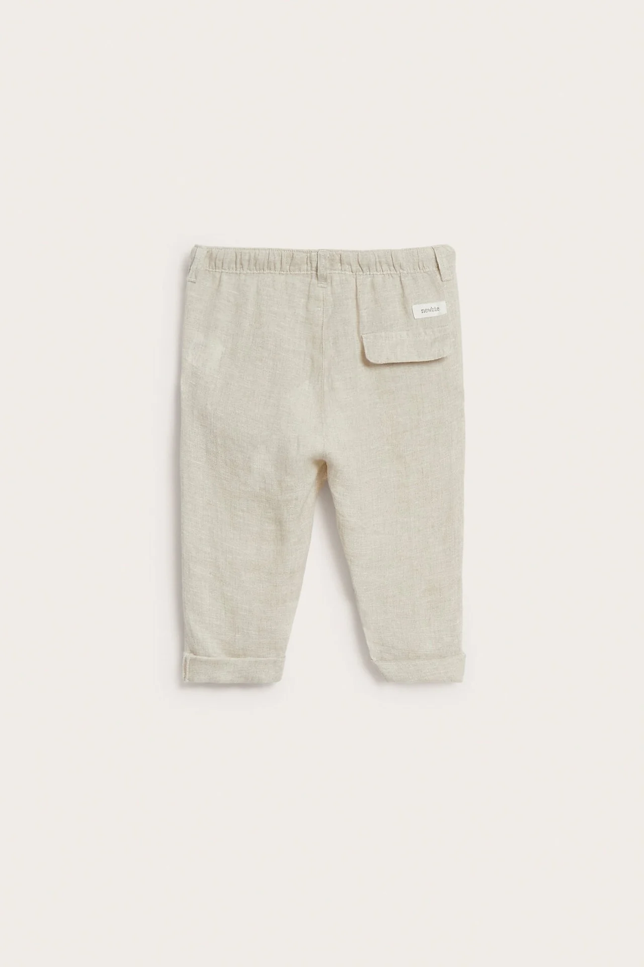 Baby beige linen drawstring trousers - Image 6