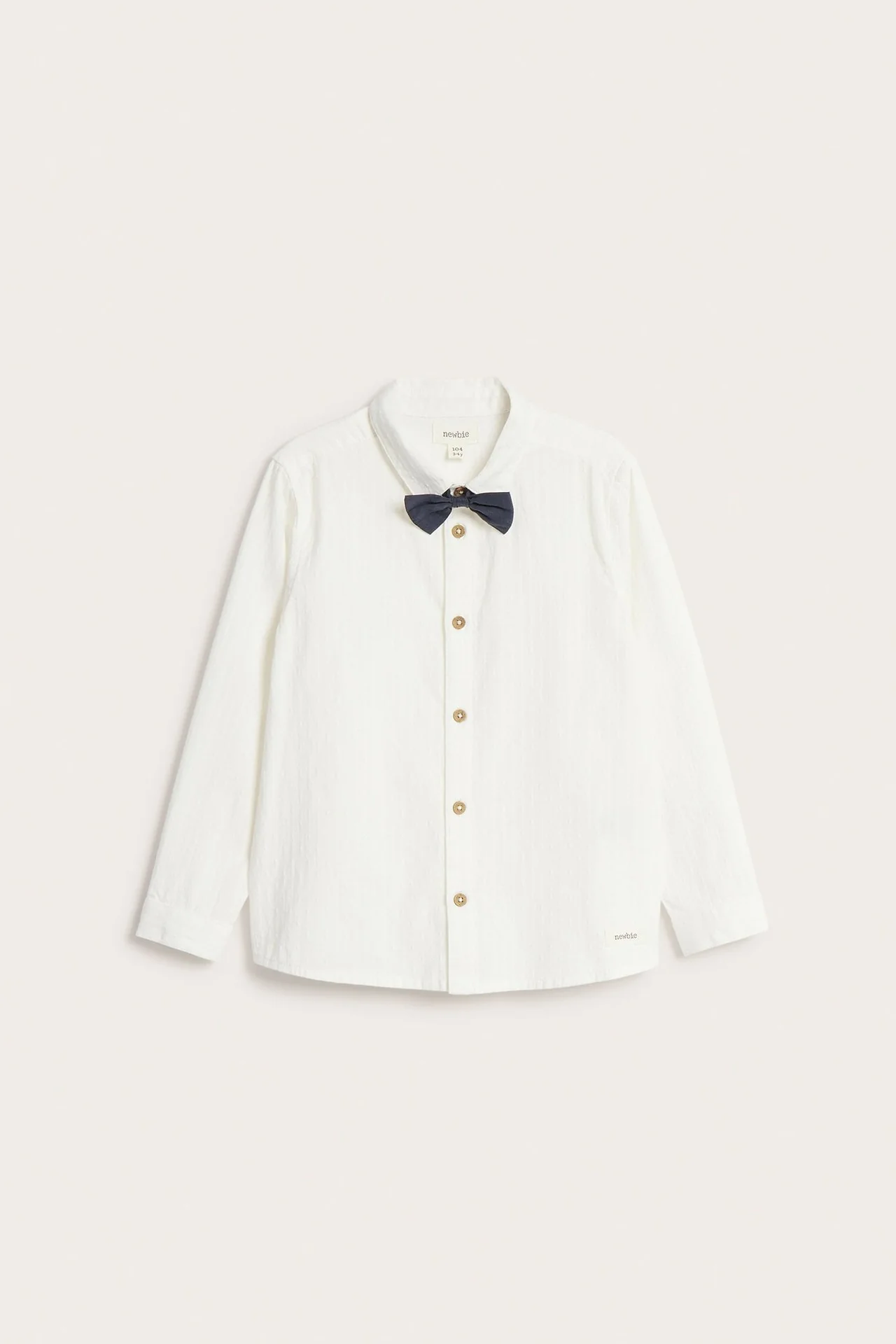 Kids white shirt with collar and bow tie - Image 2