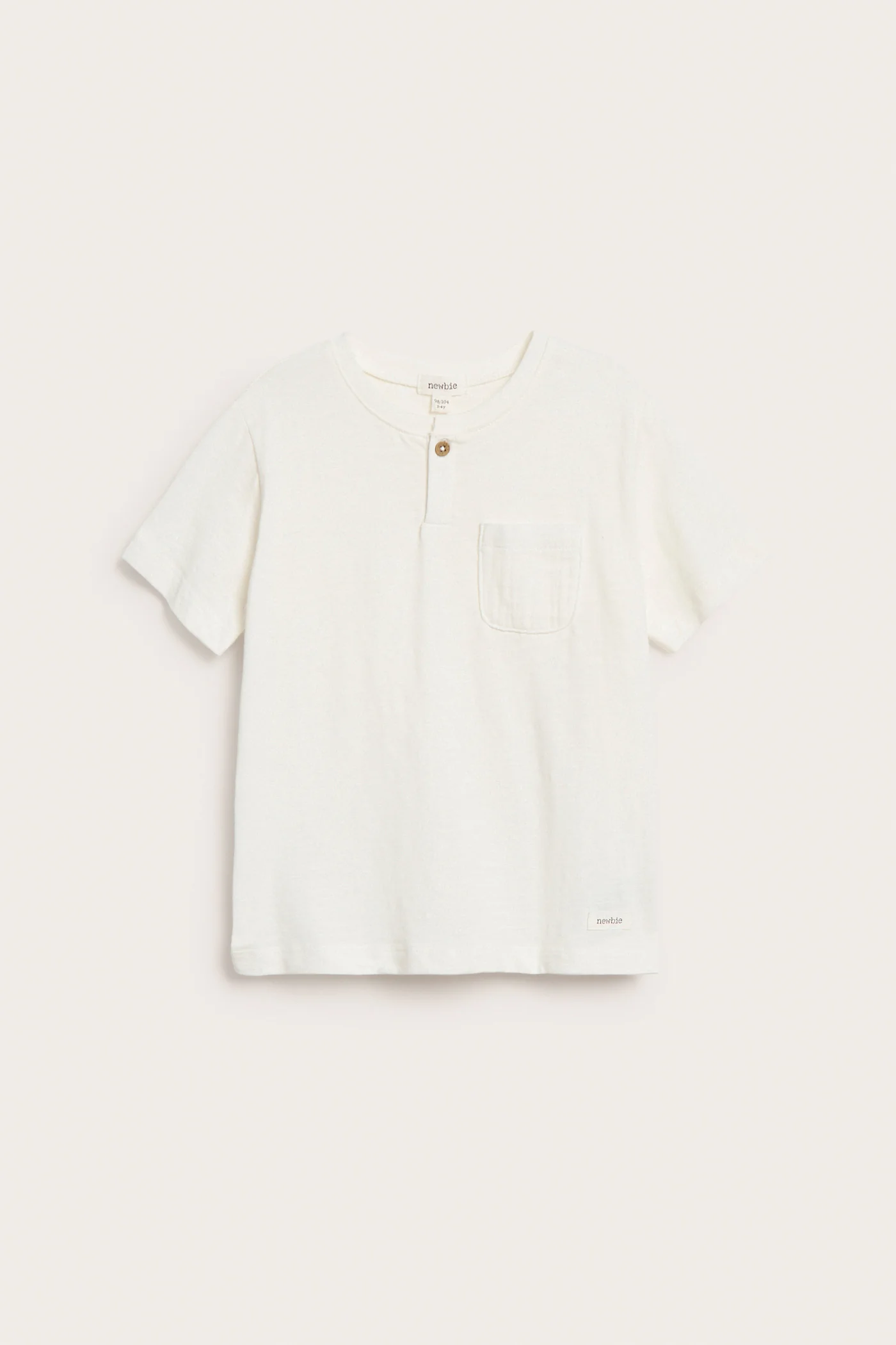Baby & kids’ white T-shirt in slub jersey with pocket - Image 2