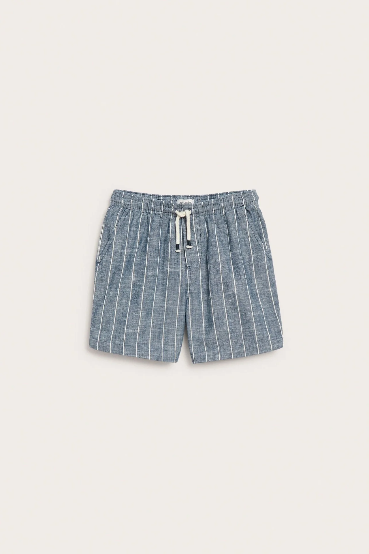 Kids blue striped woven shorts - Image 2