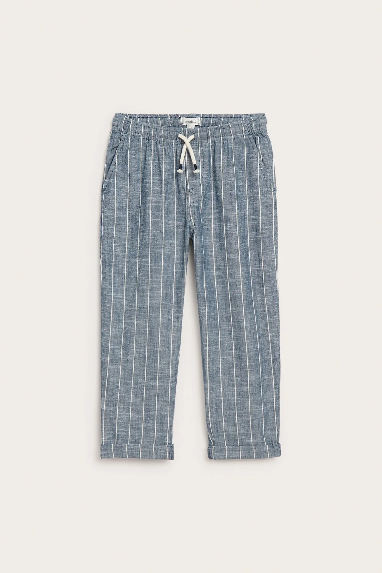 Kids blue striped drawstring trousers