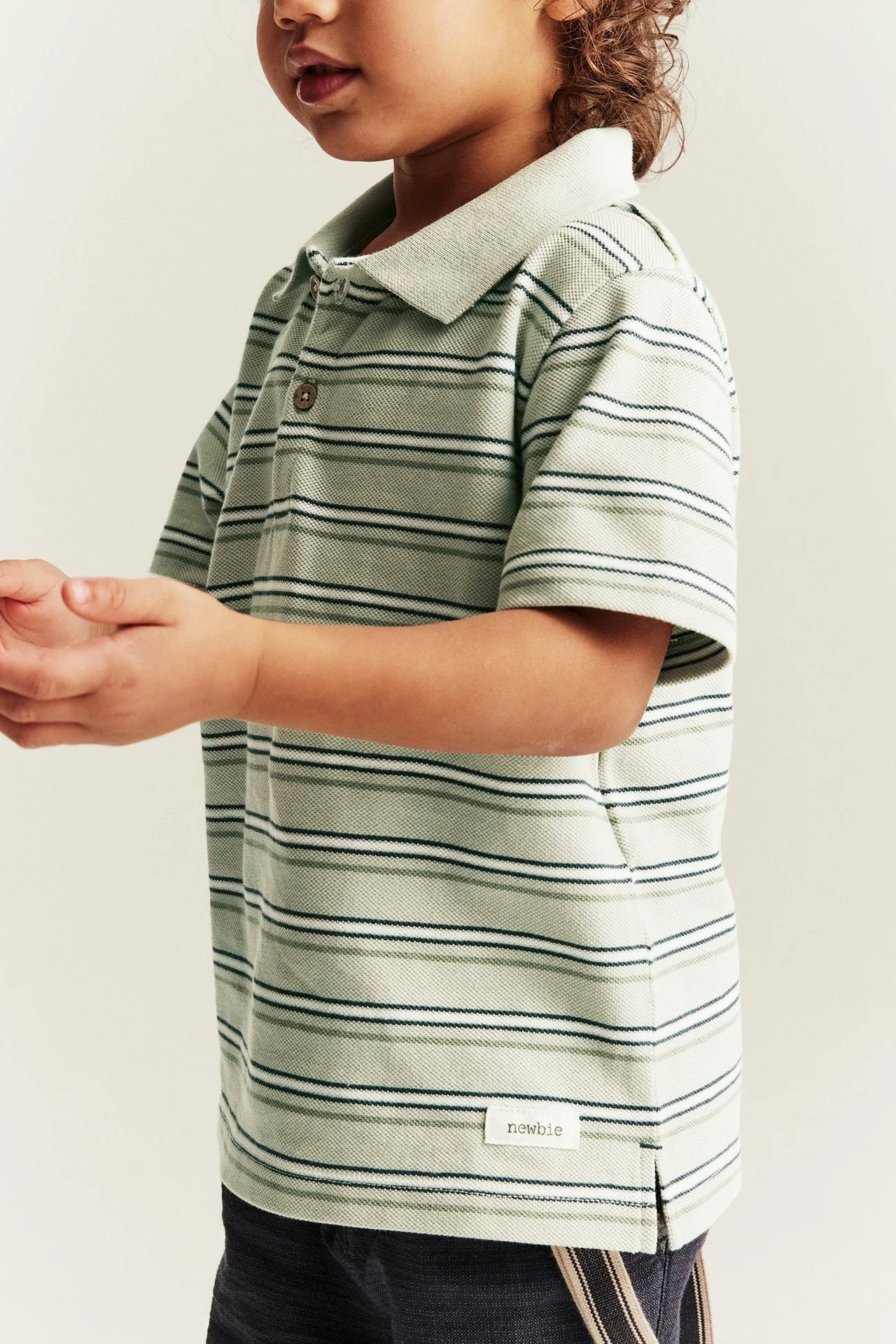 Baby & kids green striped polo shirt - Image 4