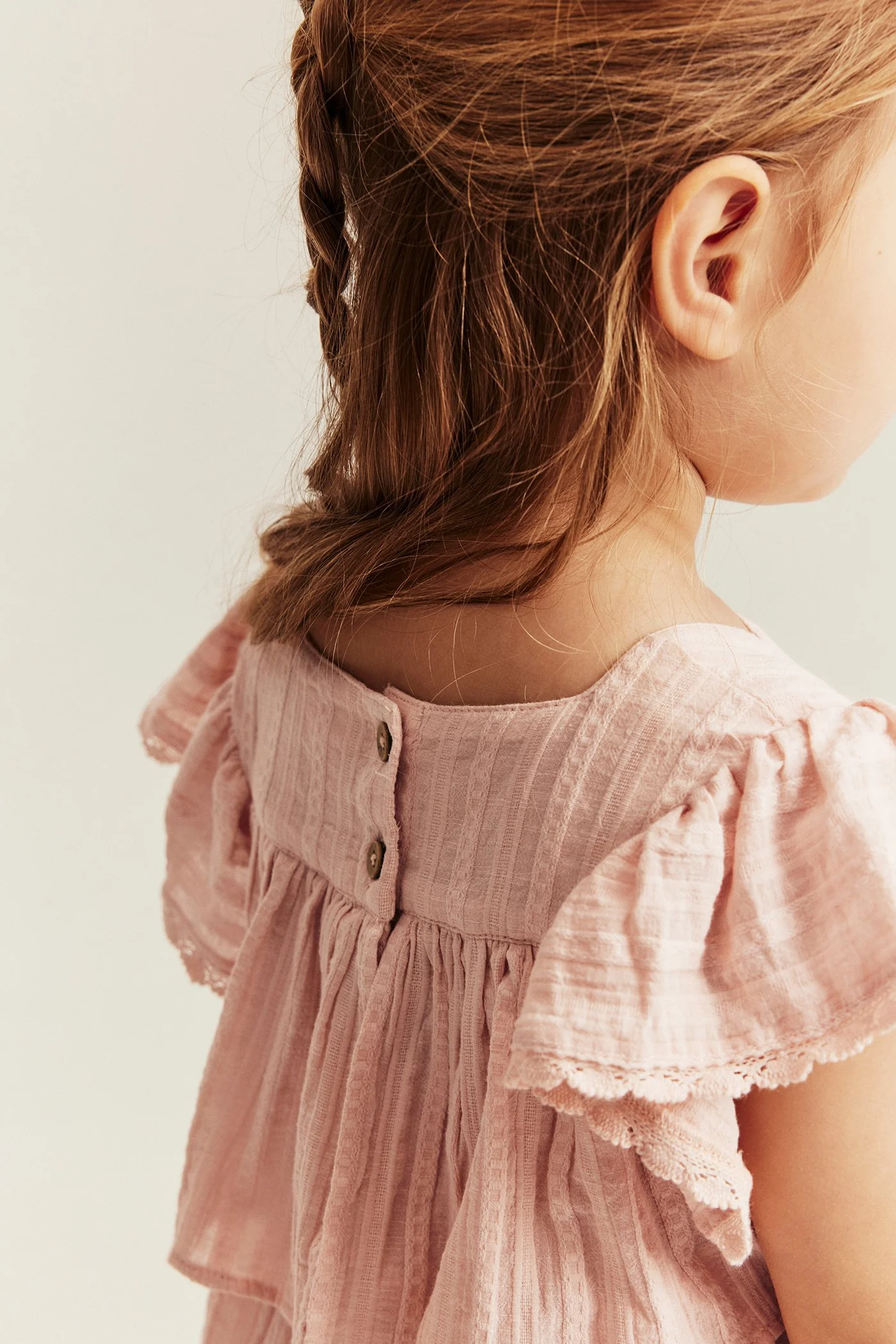 Kids woven blouse with frills - Image 3