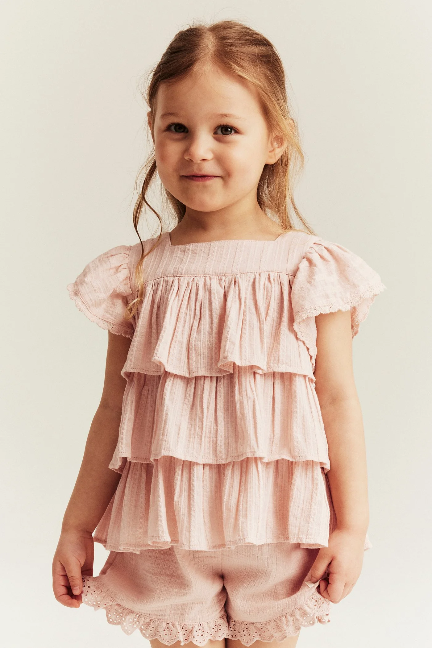 Kids woven blouse with frills - Image 4
