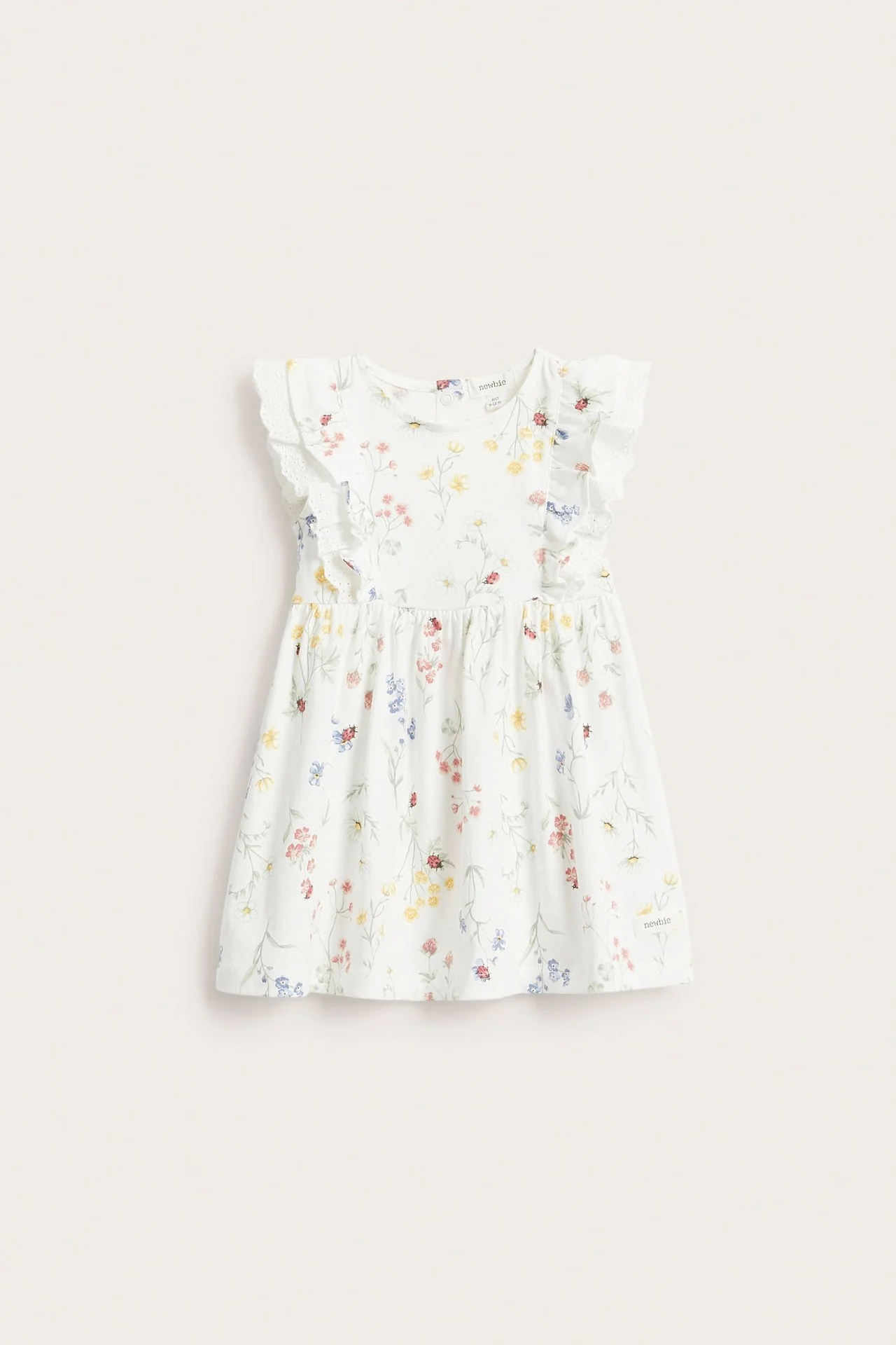 Baby white jersey dress with frill - Image 2