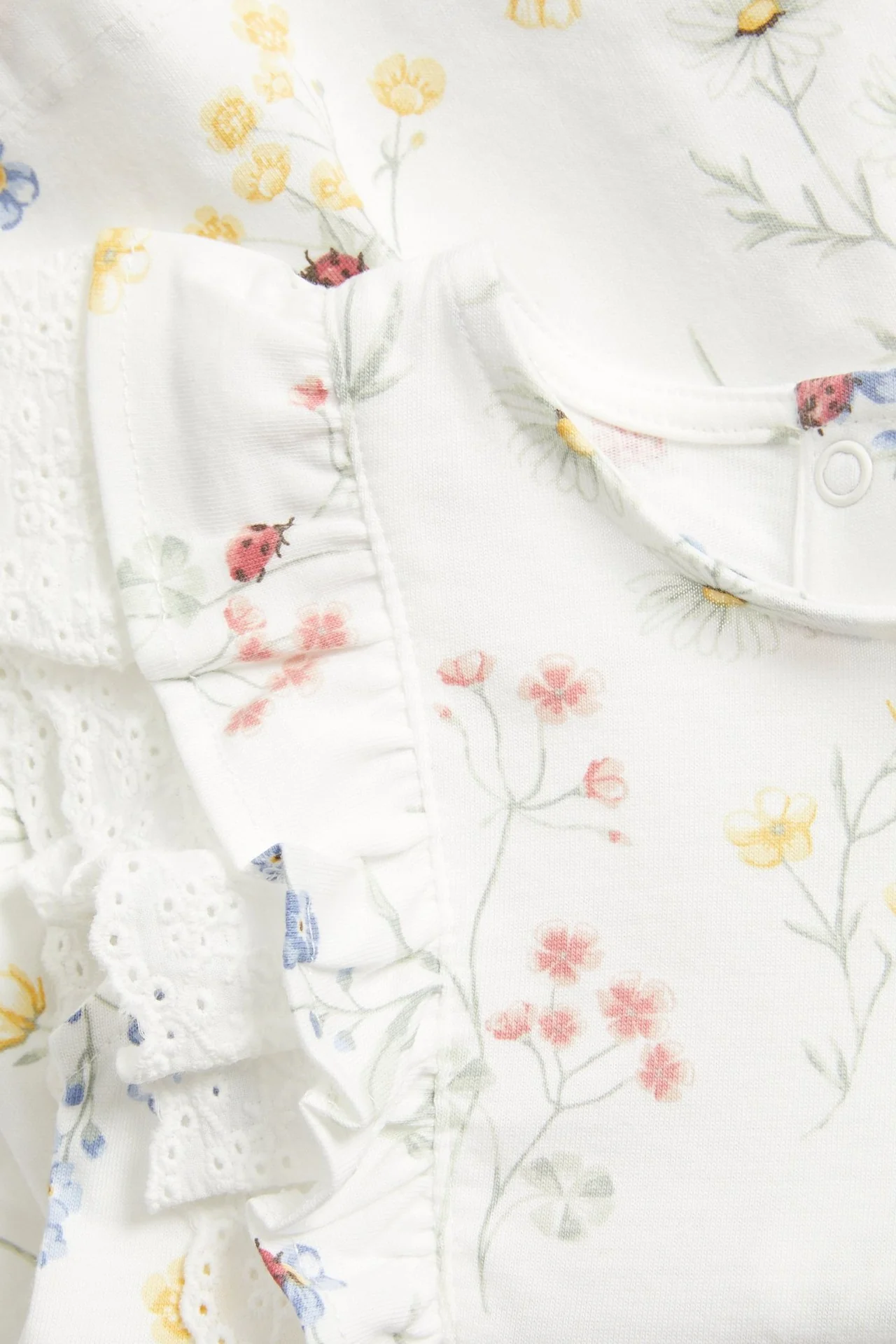 Baby white jersey dress with frill - Image 6