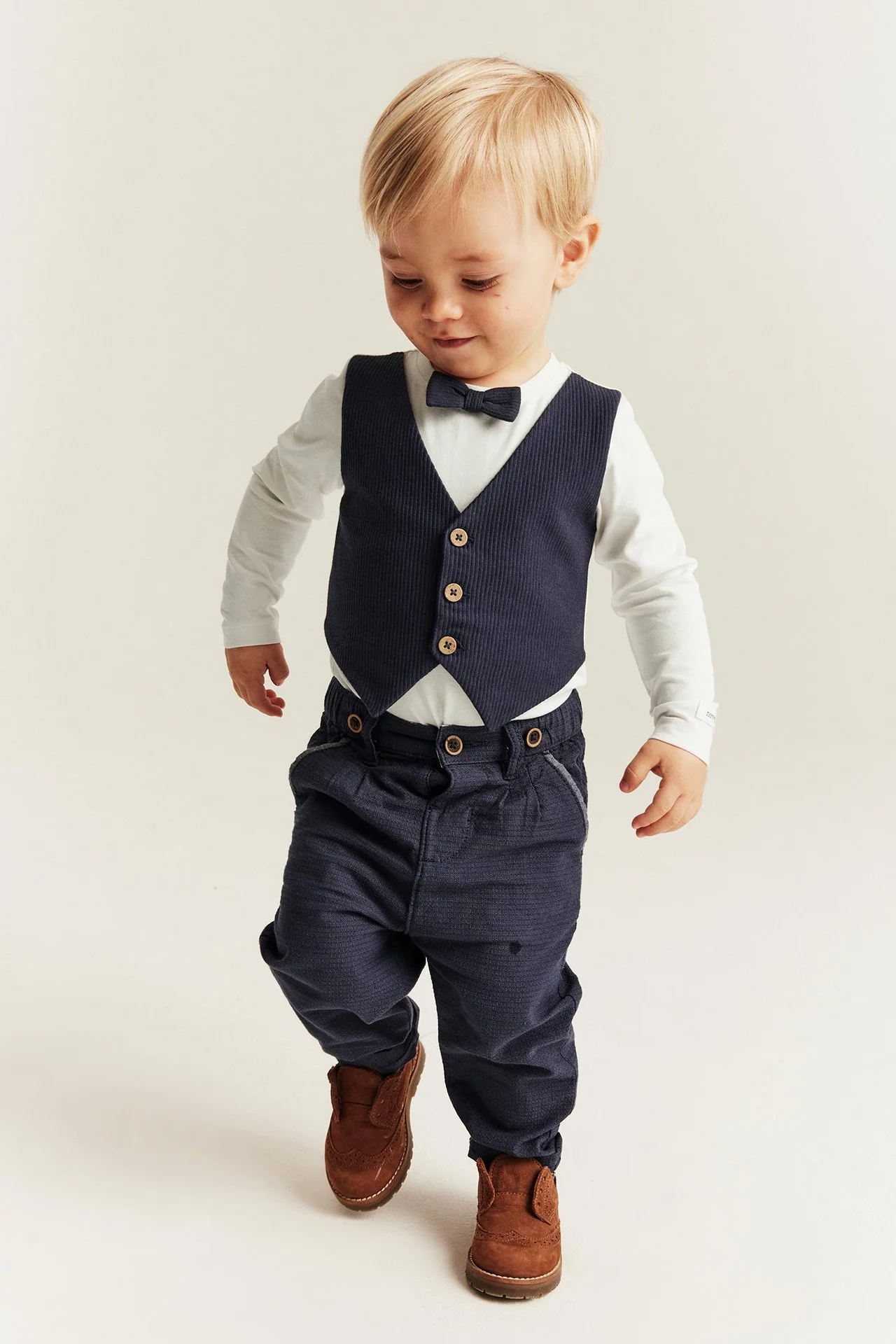 Baby blue tie bodysuit with waistcoat - Image 3