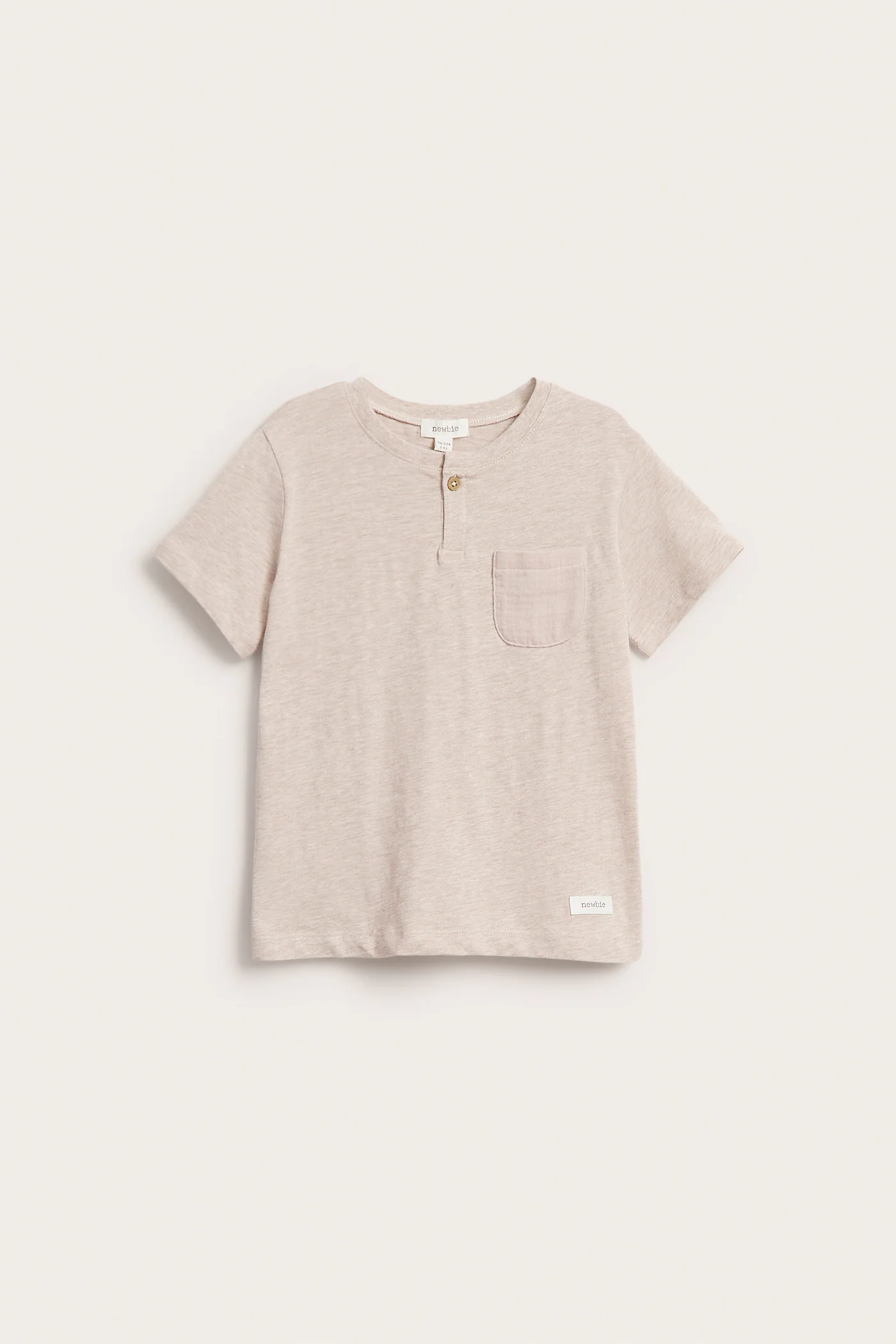 Baby & kids’ beige T-shirt in slub jersey with pocket - Image 2