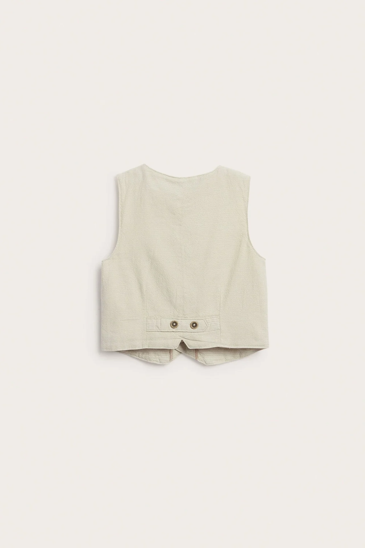 Baby & Kids beige woven vest with pockets - Image 3