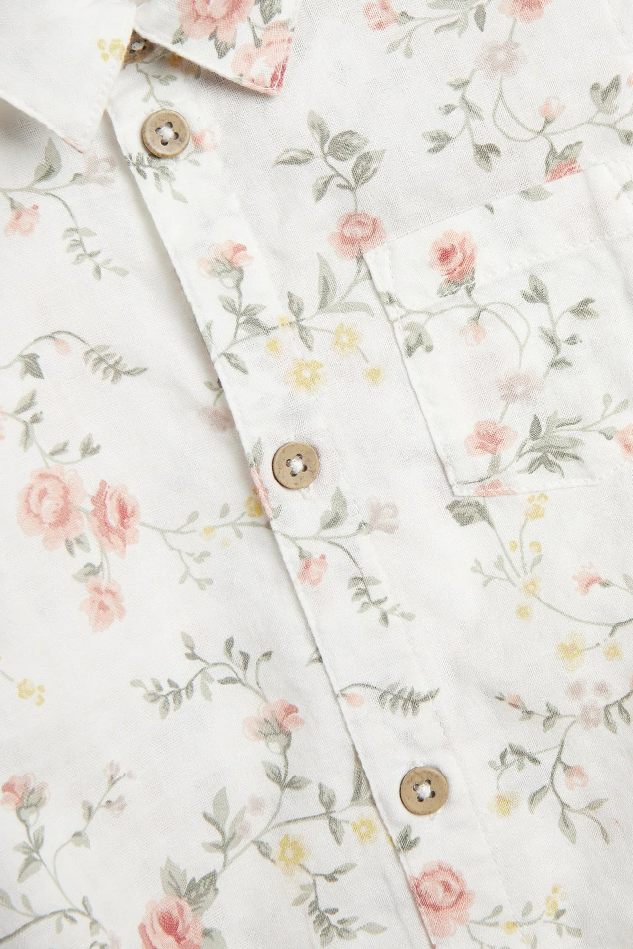 Baby white floral short-sleeve bodysuit - Image 2