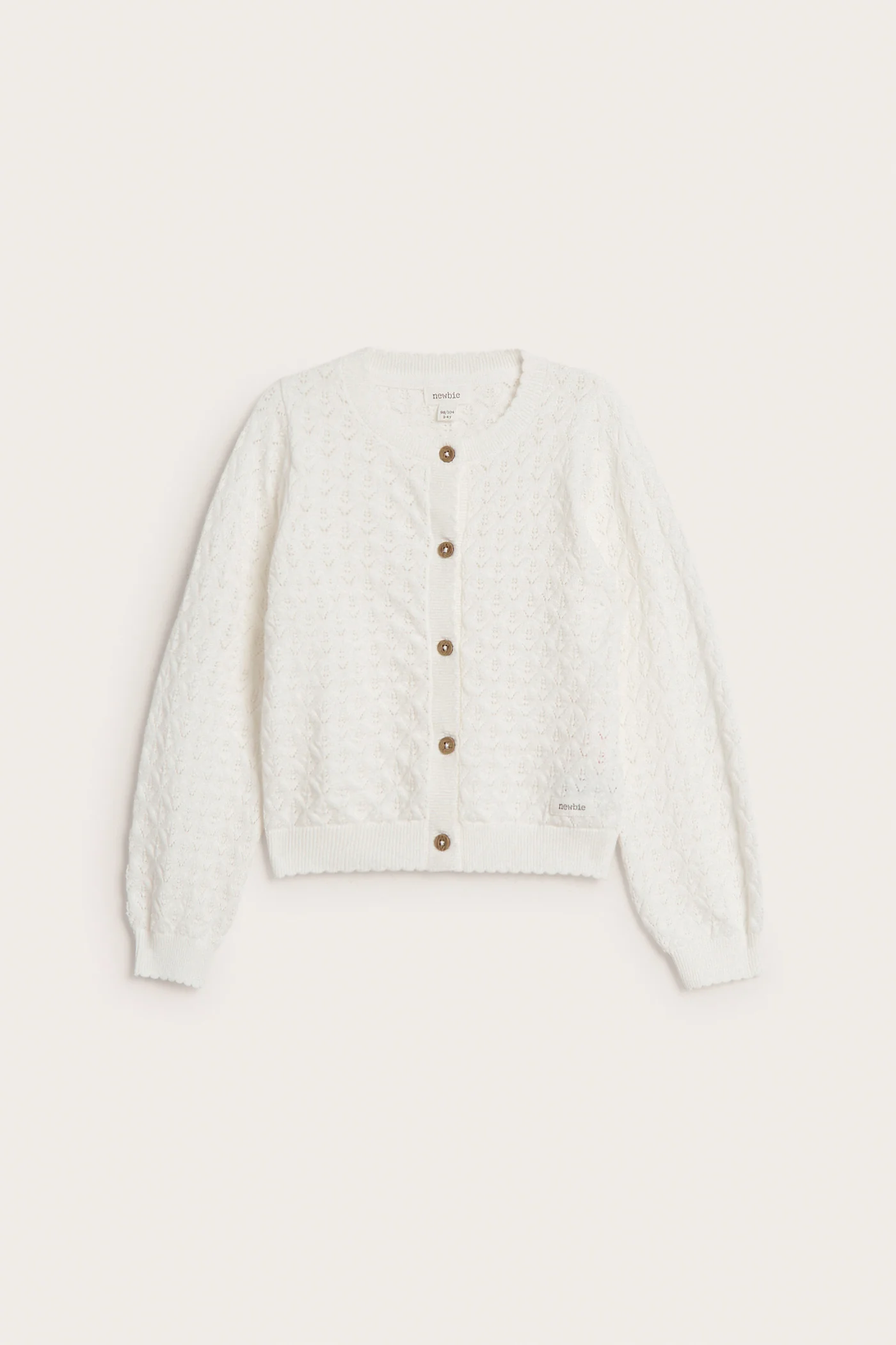Baby & kids white pattern‑knitted cardigan - Image 2