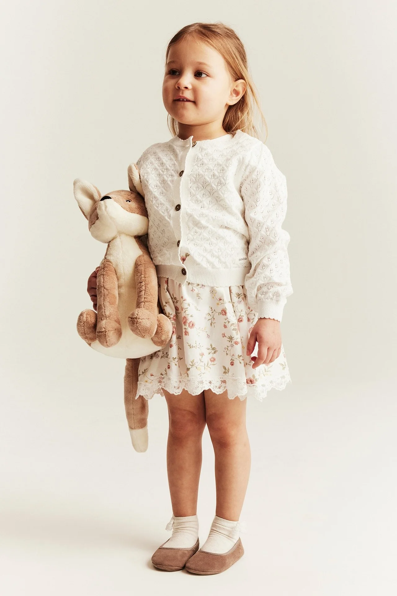 Baby & kids white pattern‑knitted cardigan - Image 3