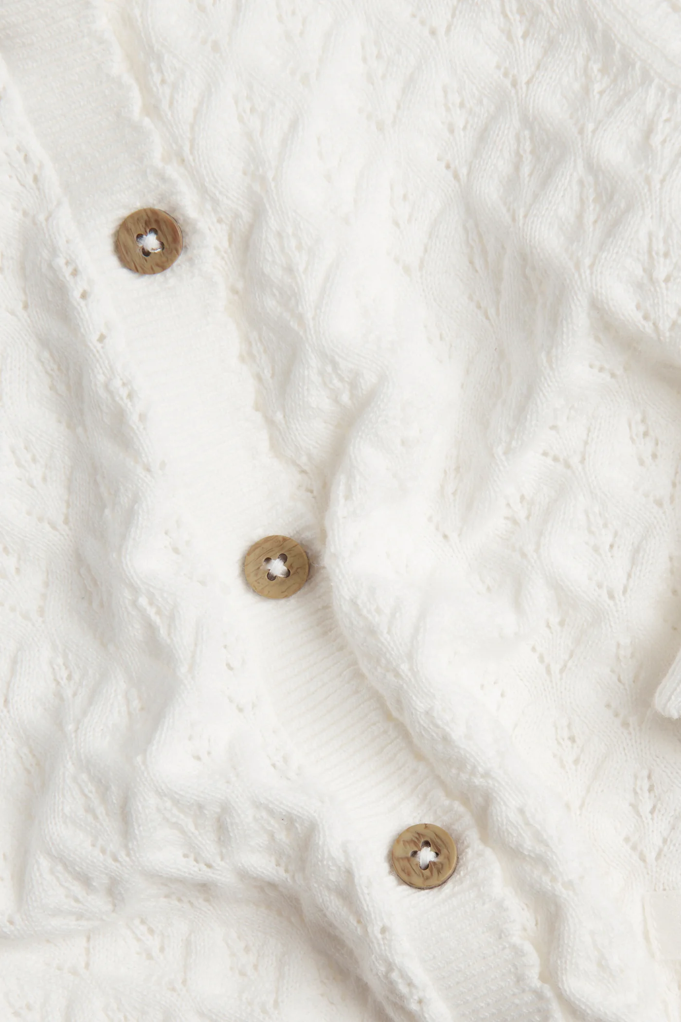 Baby & kids white pattern‑knitted cardigan - Image 4