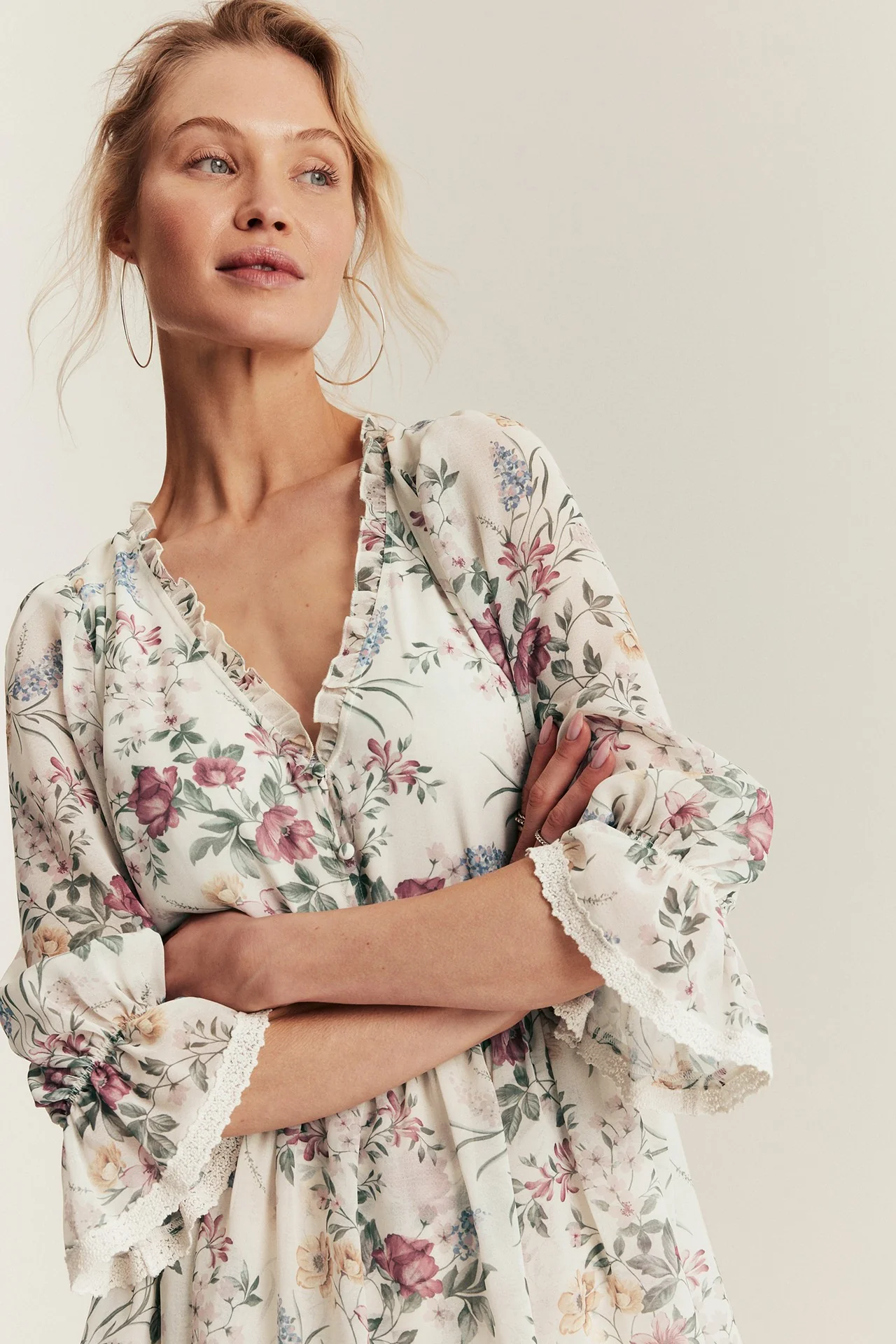Women's floral chiffon dress - Image 6