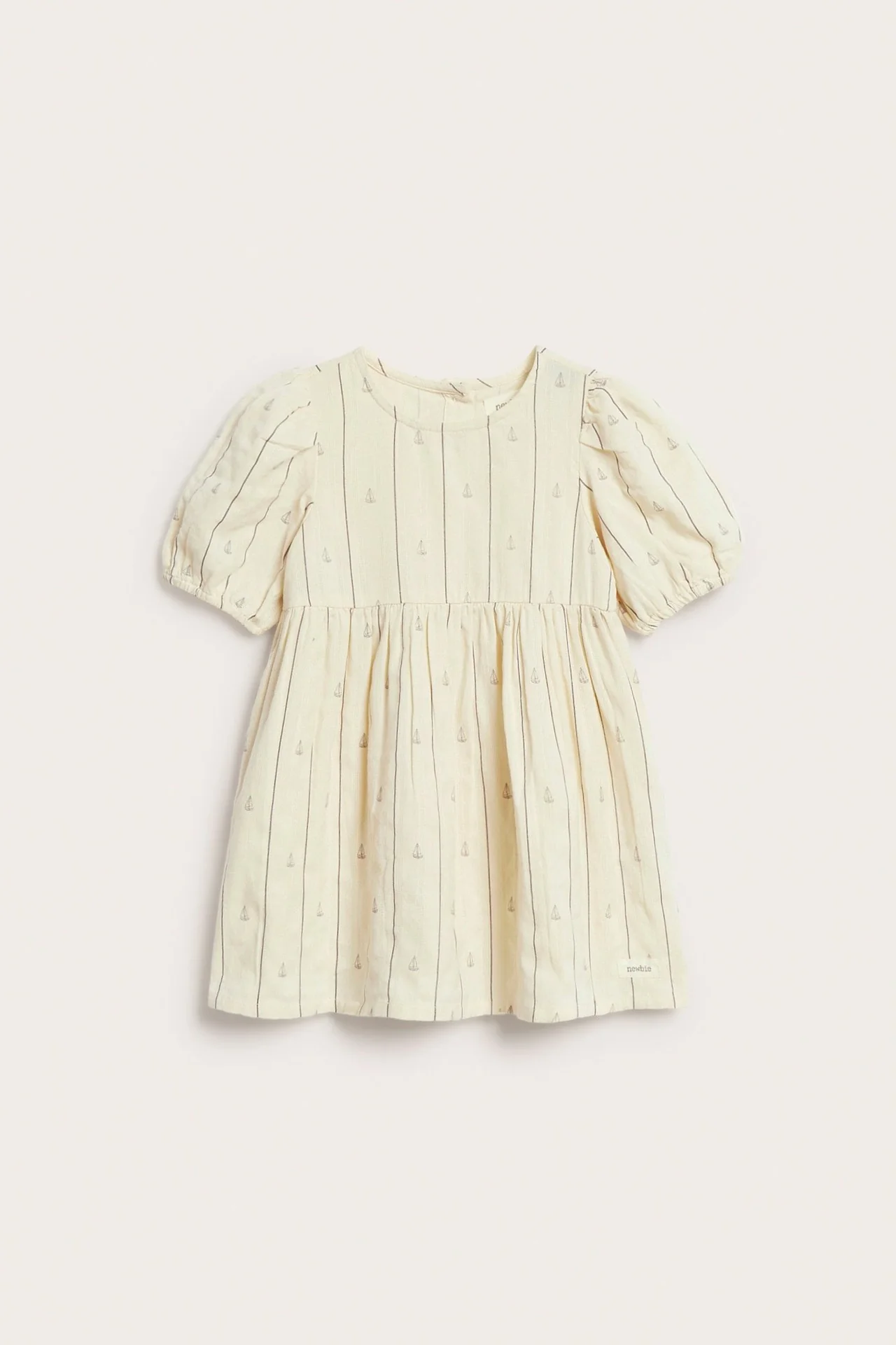 Baby cream striped dress with sailboats
