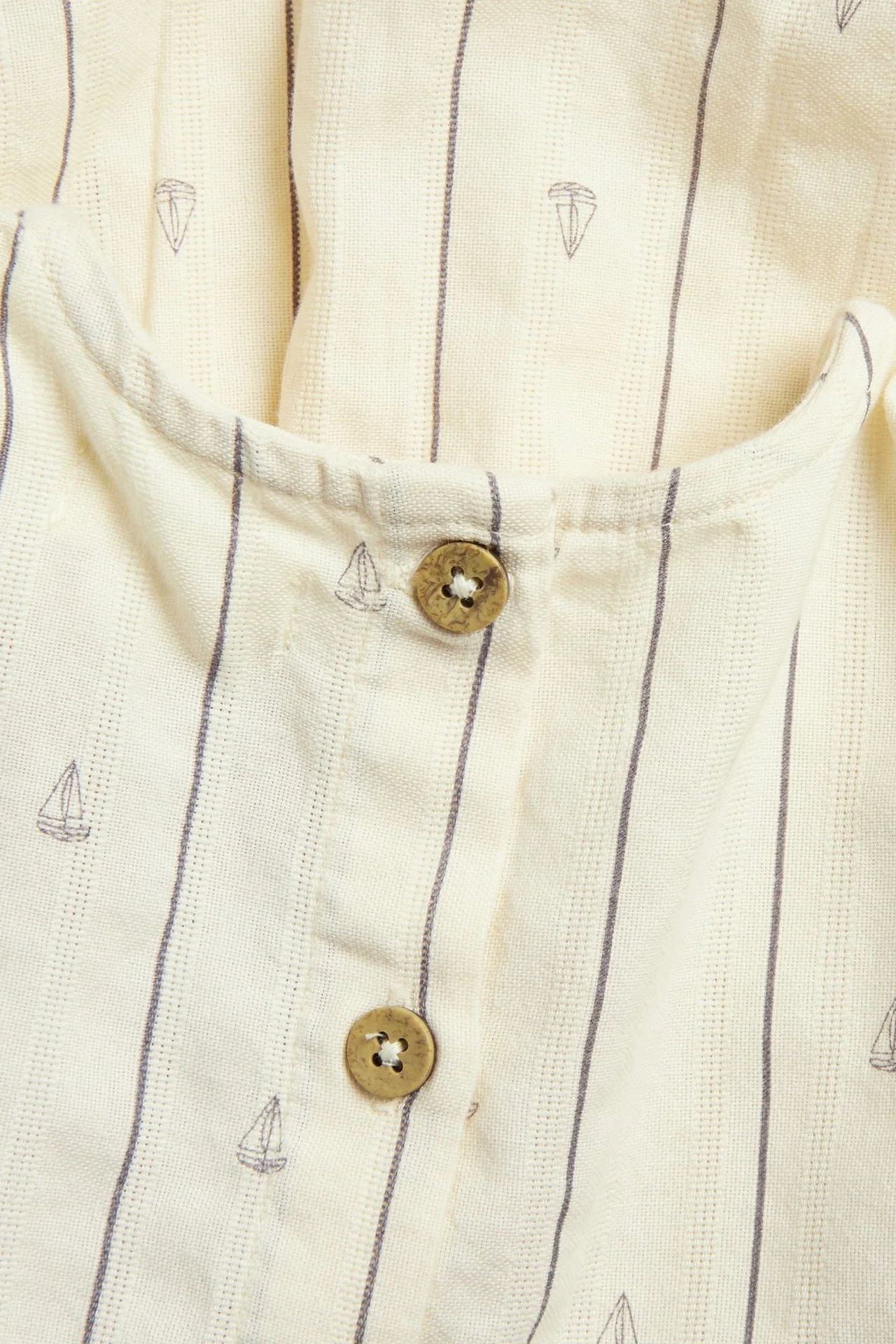 Baby cream striped dress with sailboats - Image 3