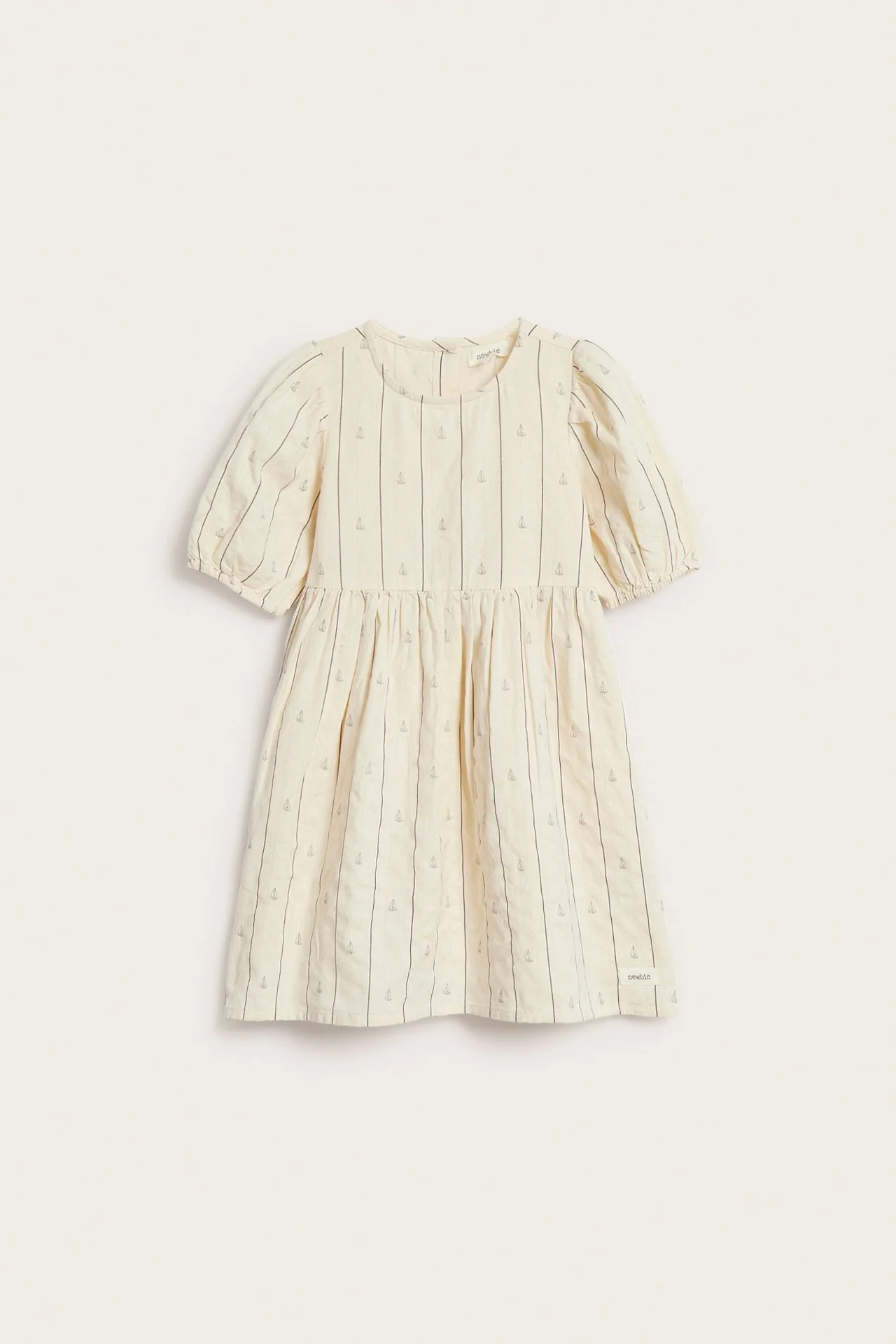 Kids cream dress with sailboats