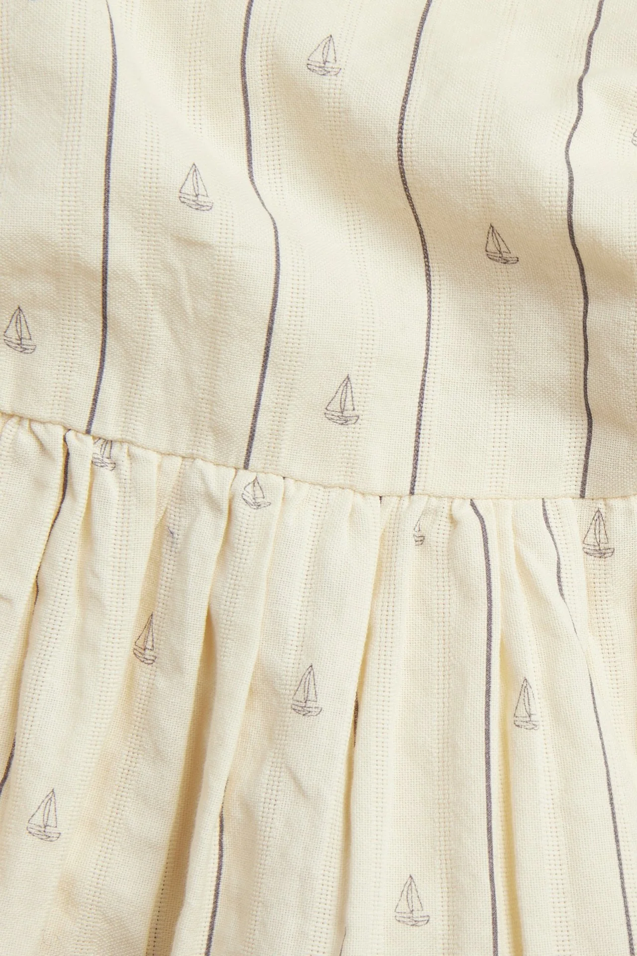 Kids cream dress with sailboats - Image 3