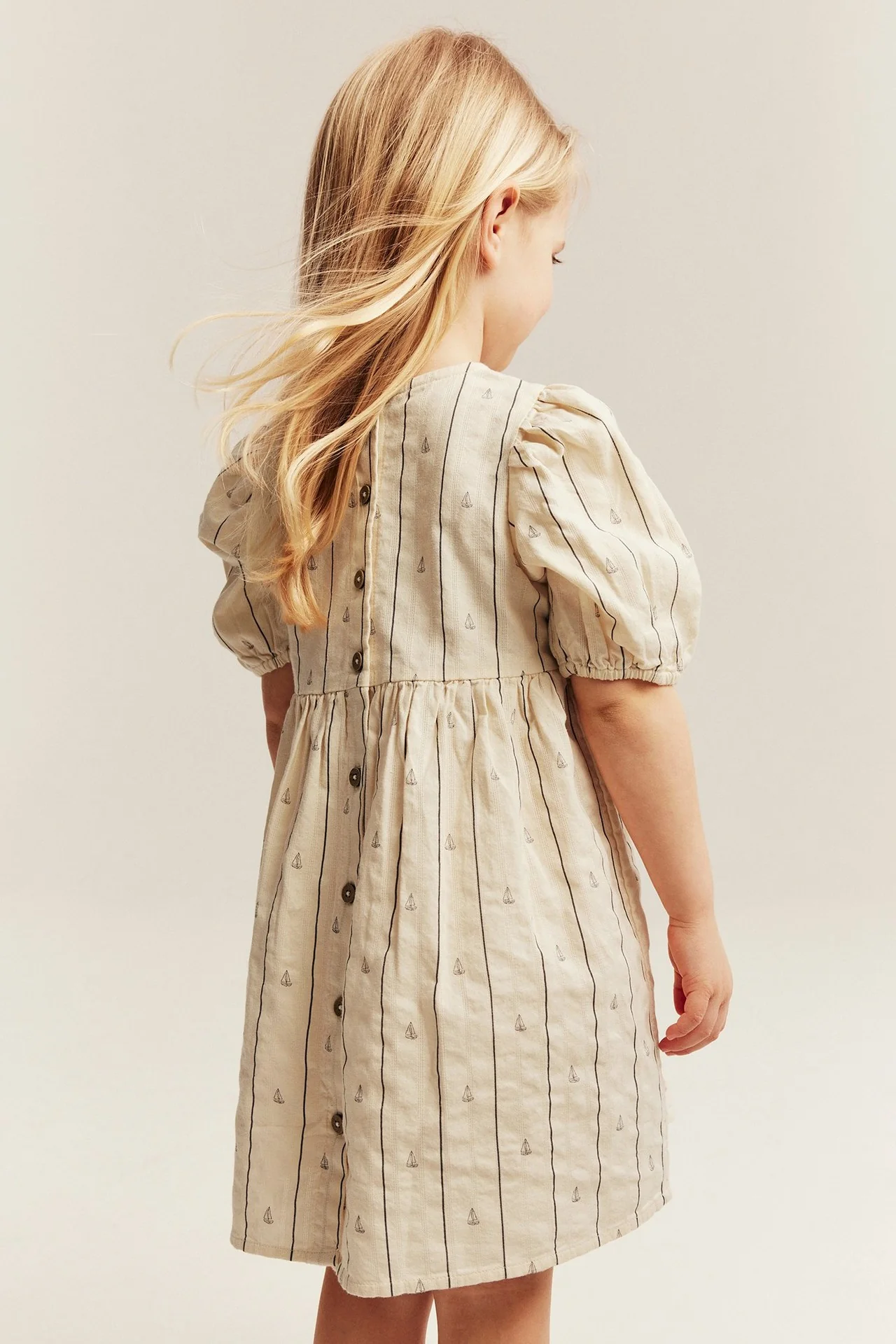 Kids cream dress with sailboats - Image 5