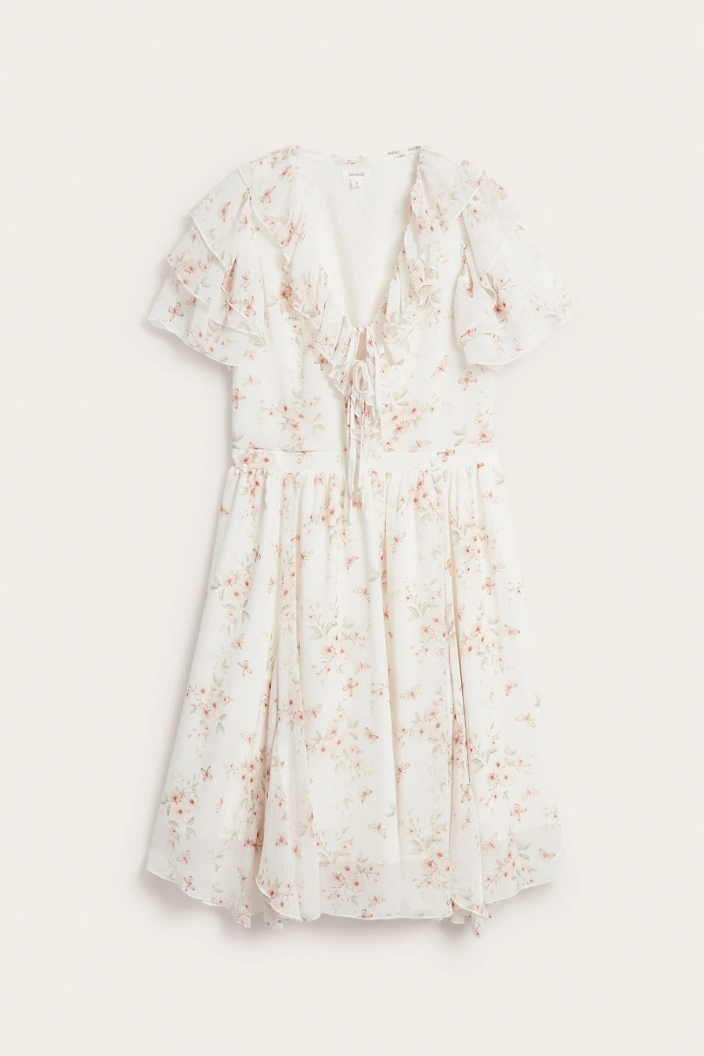Women’s white floral chiffon dress - Image 2