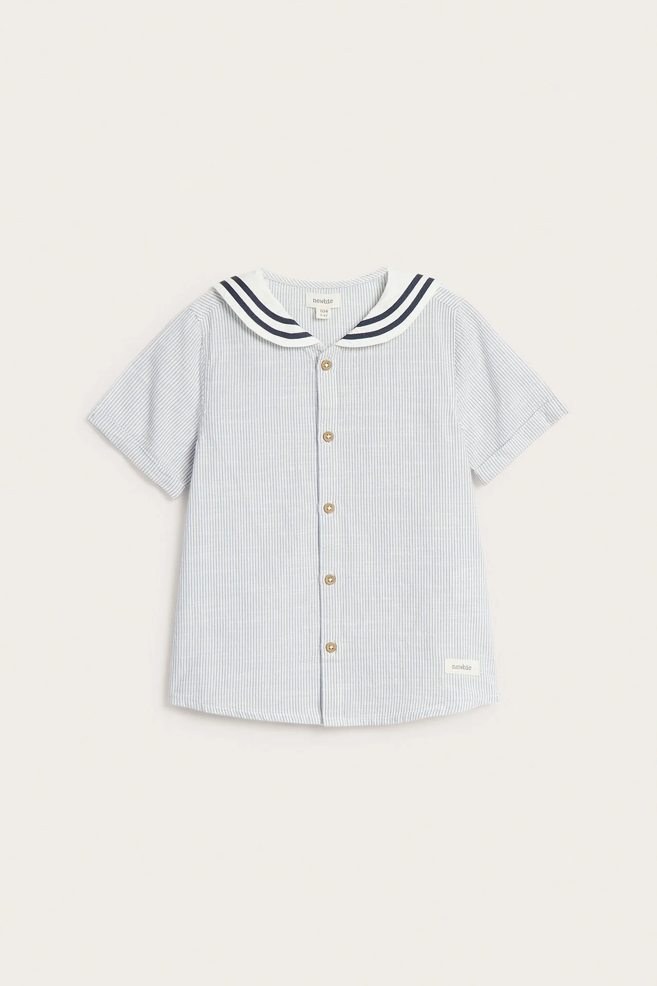 Kids blue shirt with sailor collar - Image 2