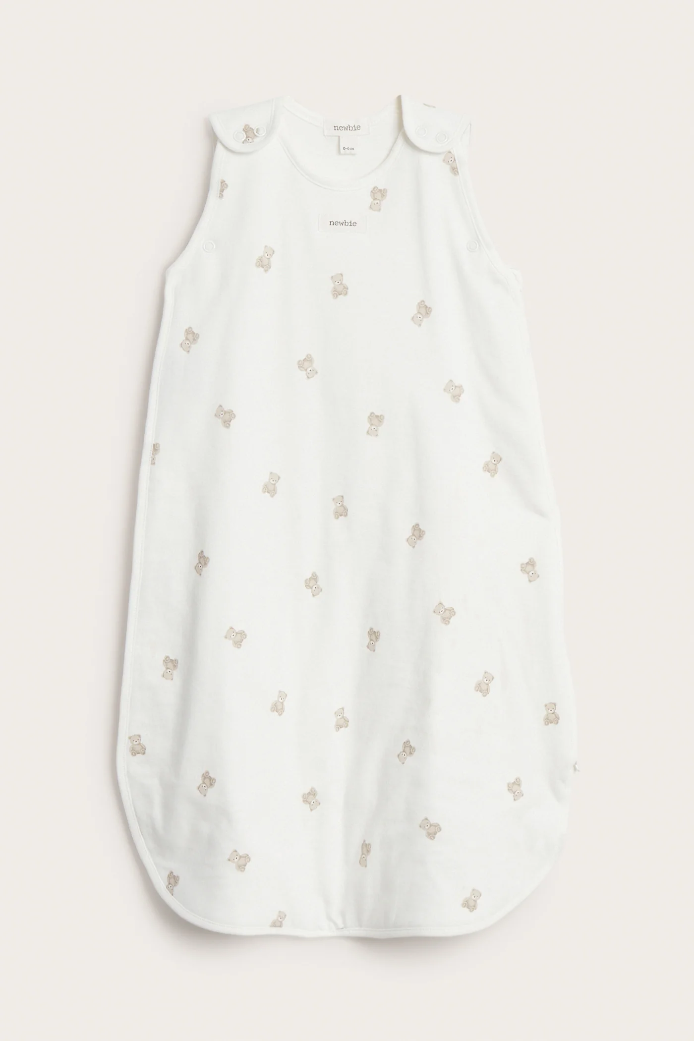 Baby white sleeping bag with bear print - Image 2