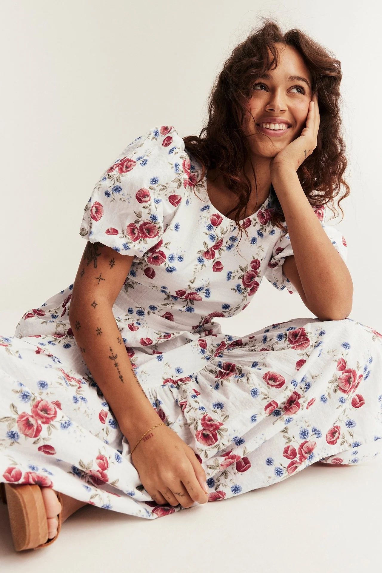 Women's white floral dress - Image 6