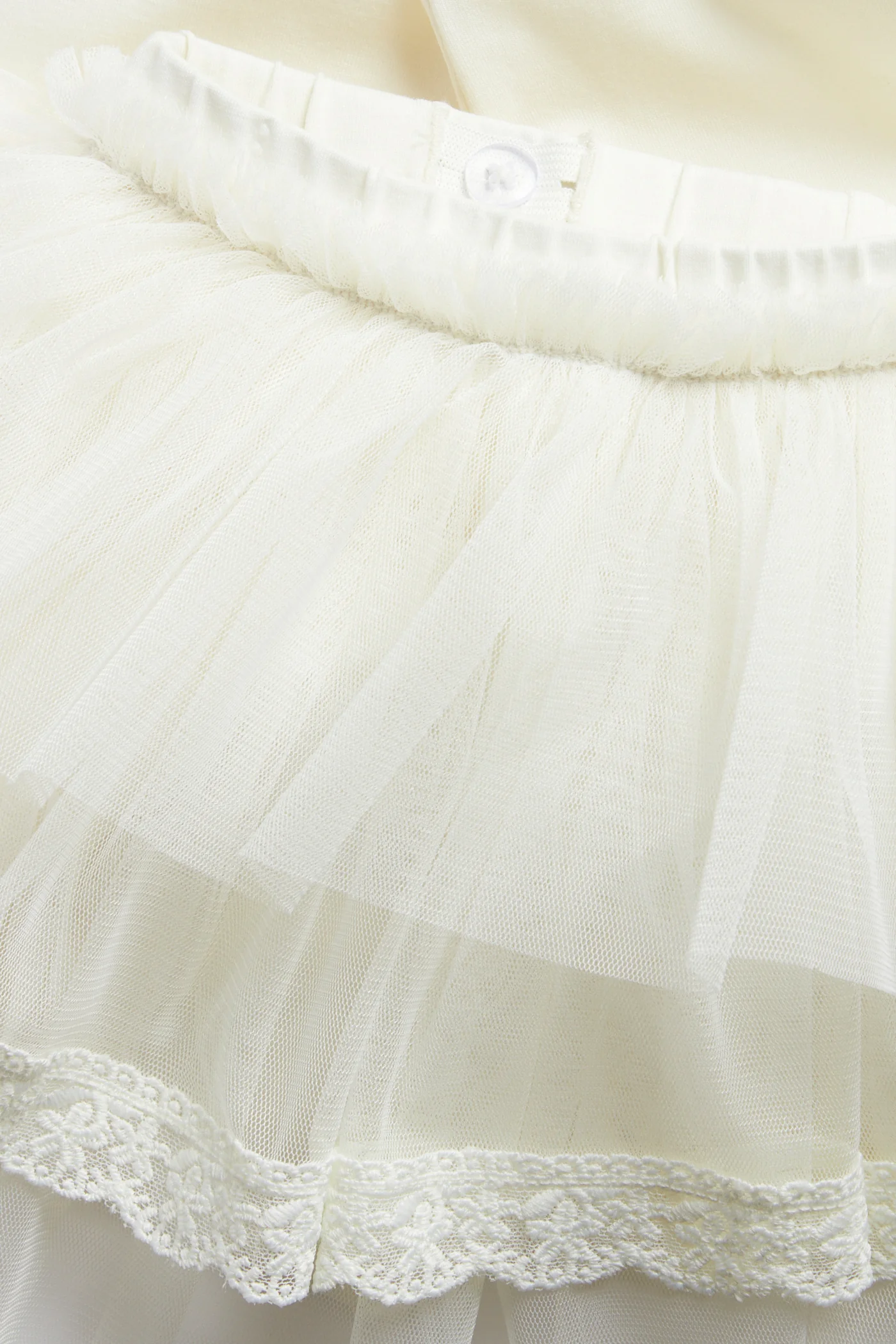 Kids white leggings with tulle skirt - Image 2