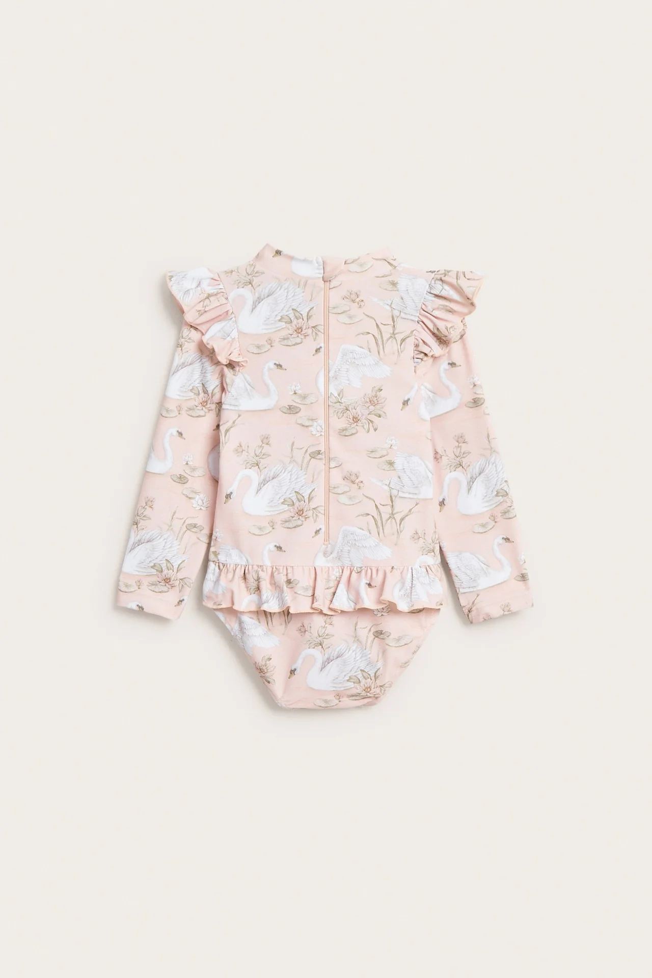 Kids pink swan UV swimsuit - Image 3
